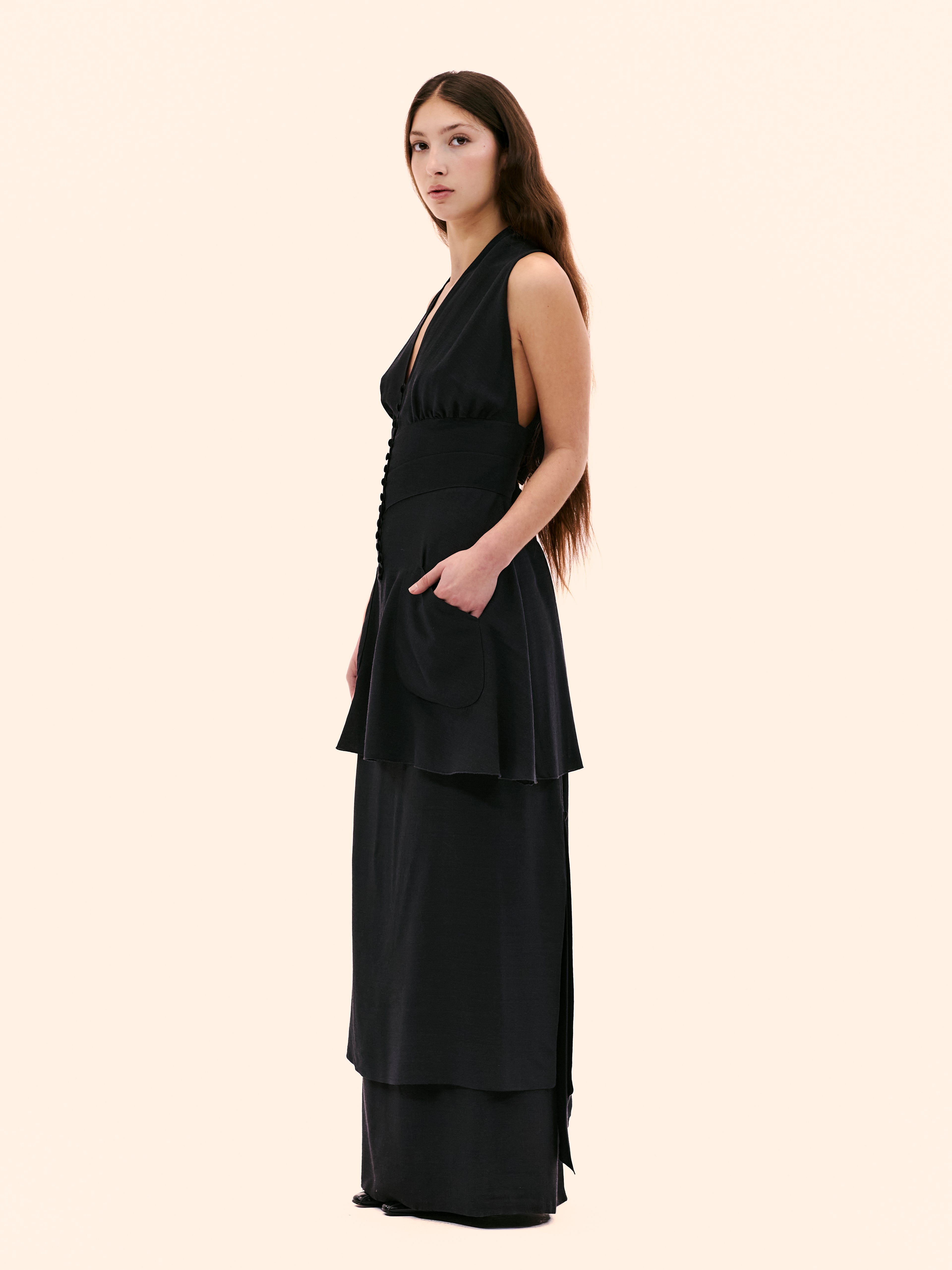 1990'S Chloé BY KARL LAGERFELD BLACK SKIRT ENSEMBLE
