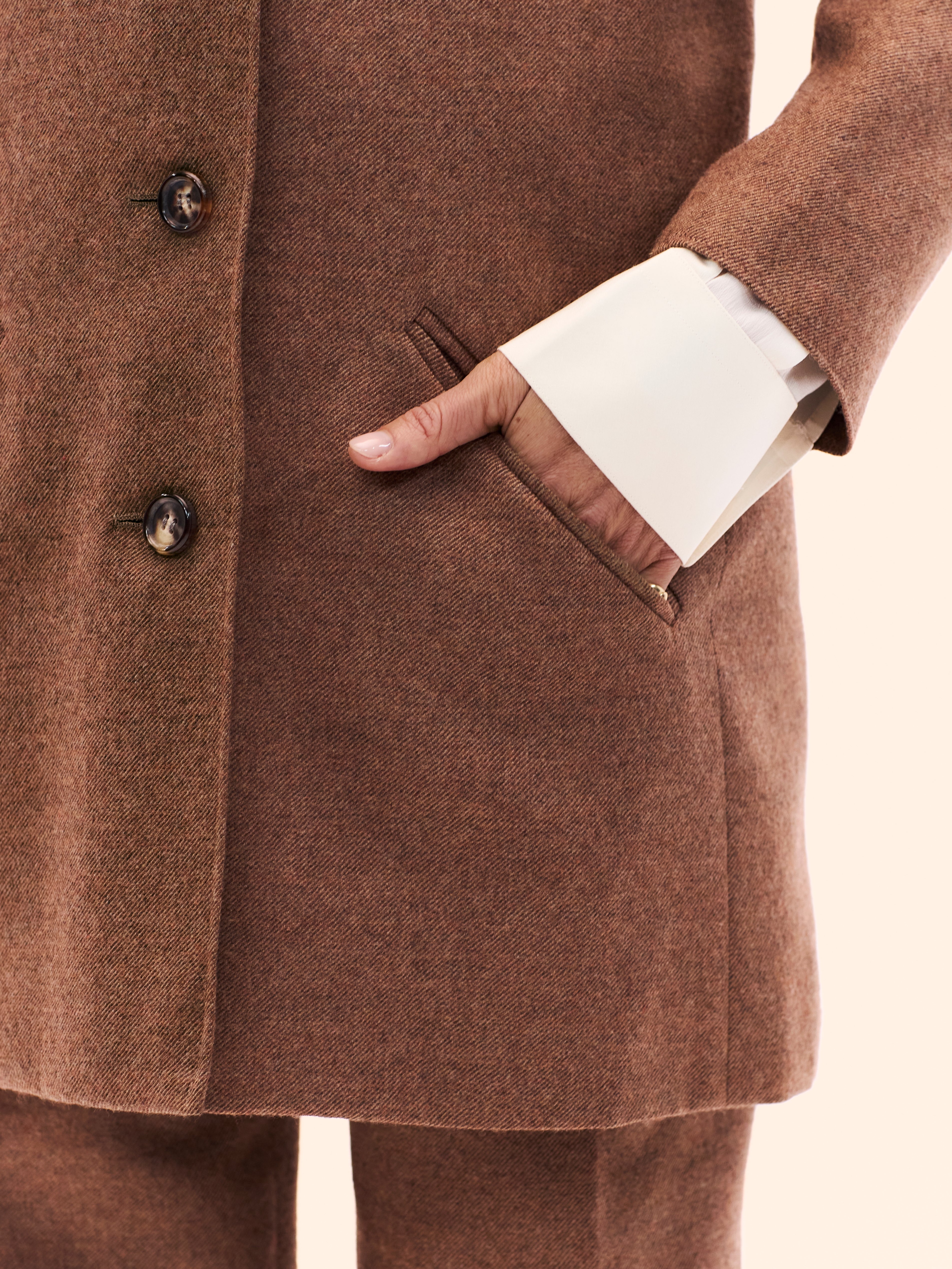 1985 CHLOÉ BY KARL LAGERFELD READY TO WEAR BROWN WOOL SUIT