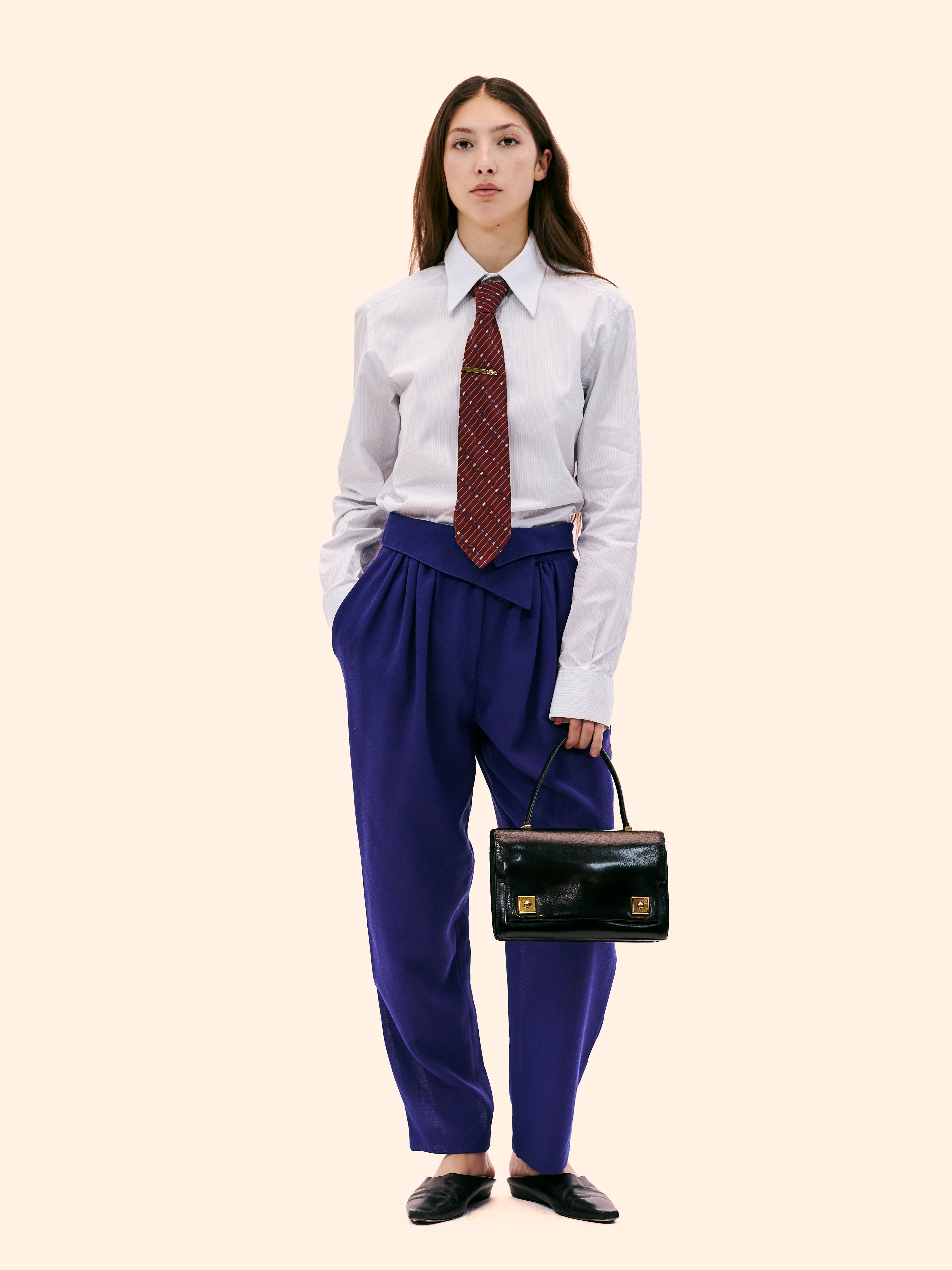 WALLIS 1980'S ASYMMETRIC BLUE TROUSER