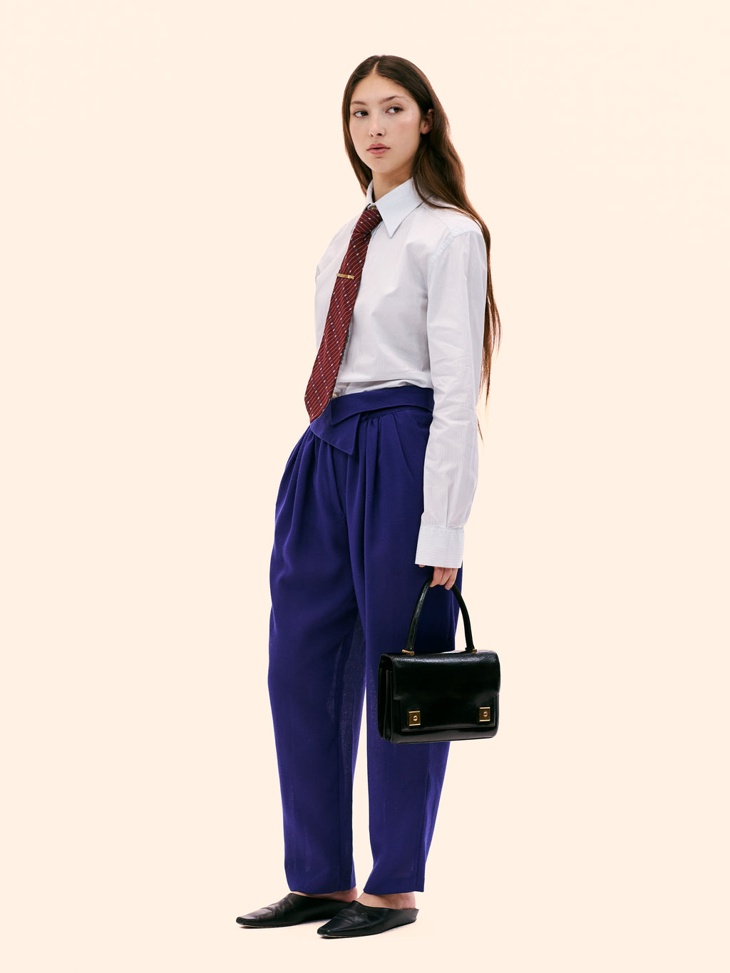 WALLIS 1980'S ASYMMETRIC BLUE TROUSER