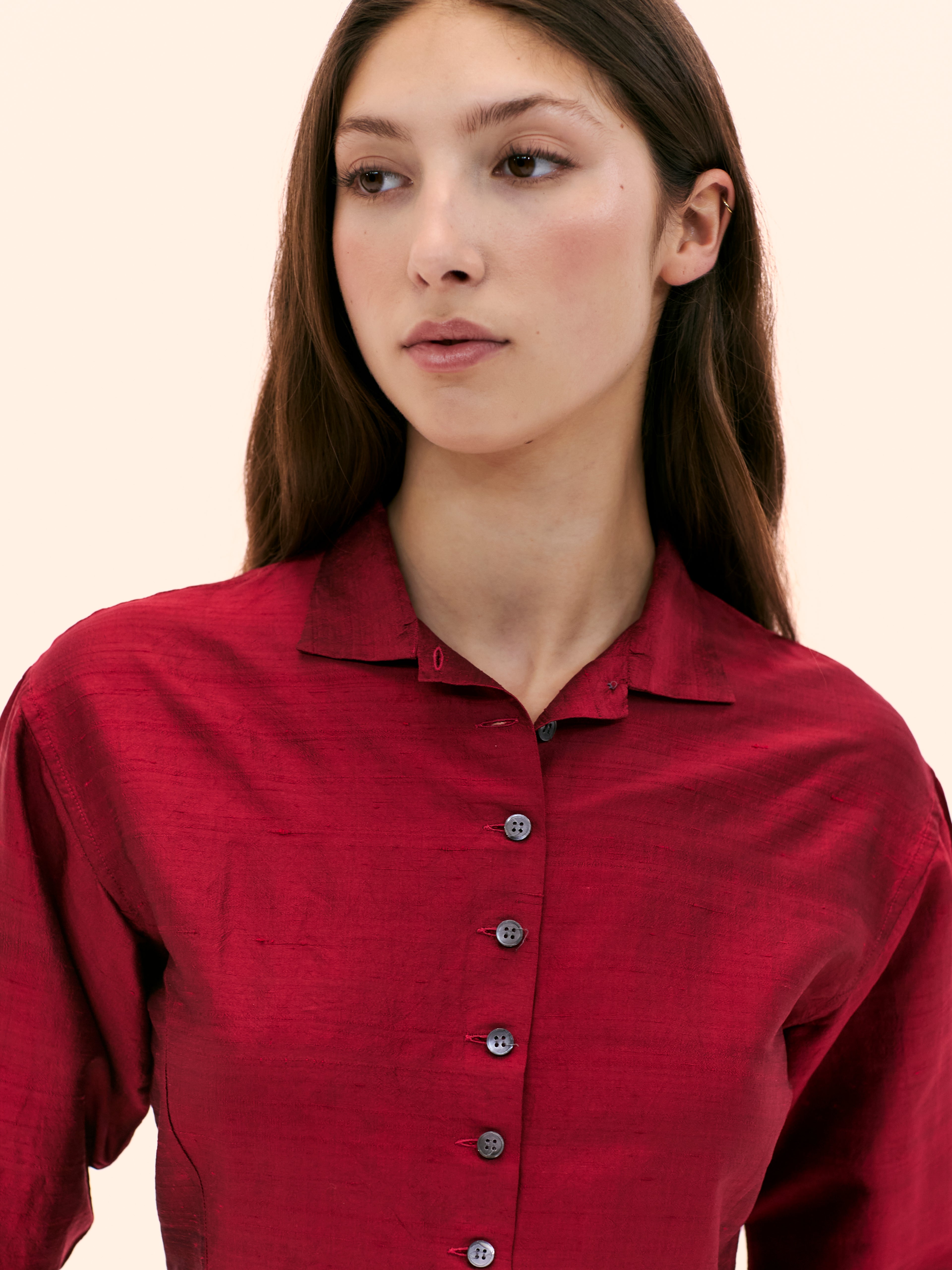 1987 CALLAGHAN BY ROMEO GIGLI IRIDESCENT SILK SHIRT
