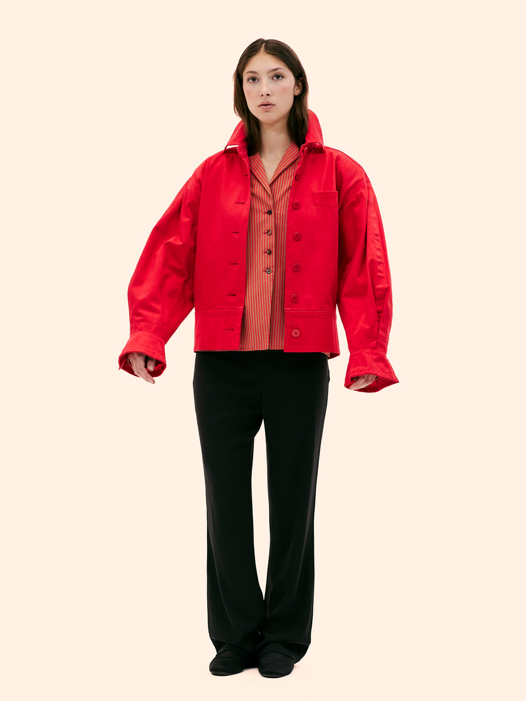 1980'S YVES SAINT LAURENT BUBBLE GABARDINE JACKET