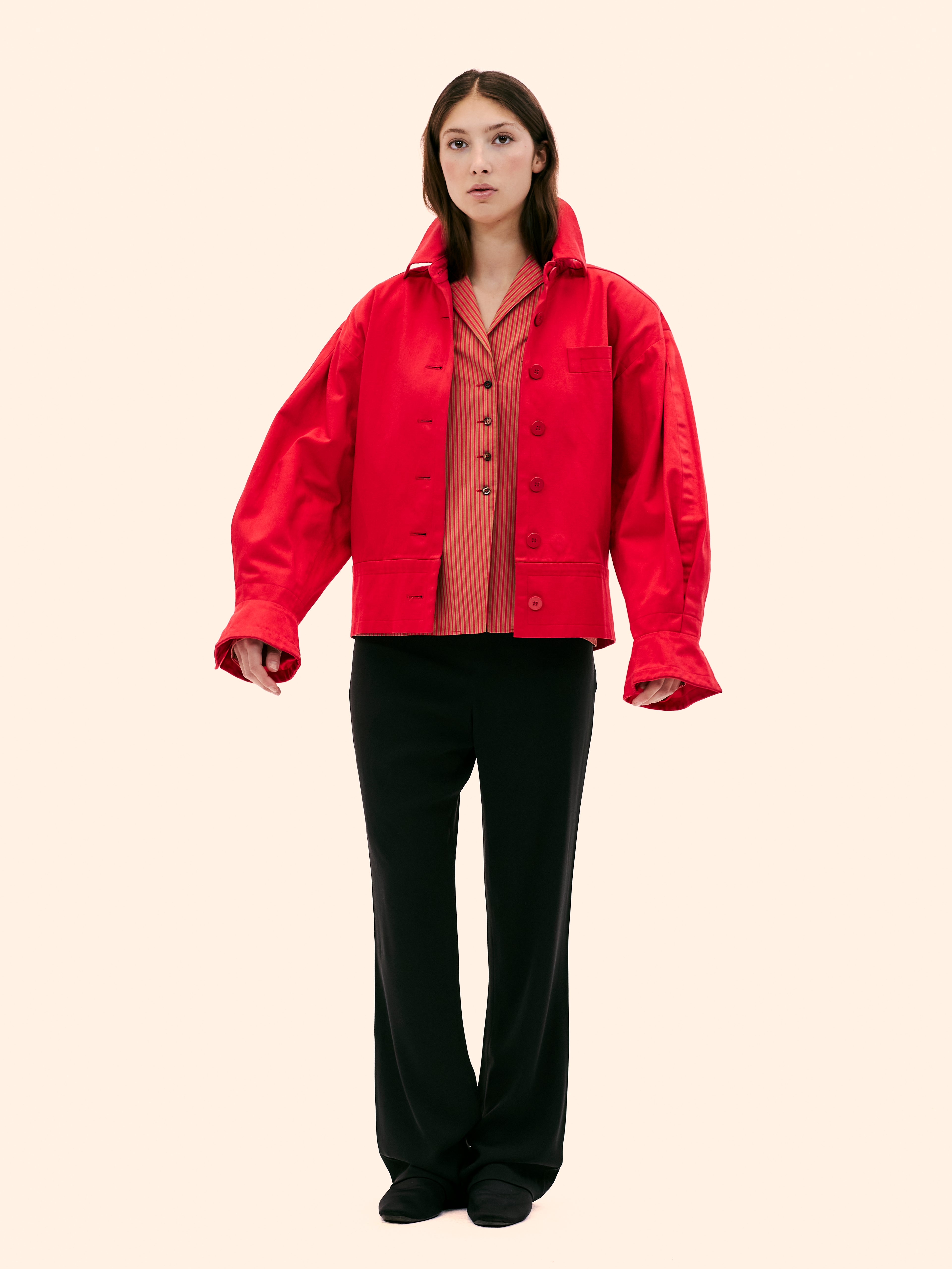 1980'S YVES SAINT LAURENT BUBBLE GABARDINE JACKET
