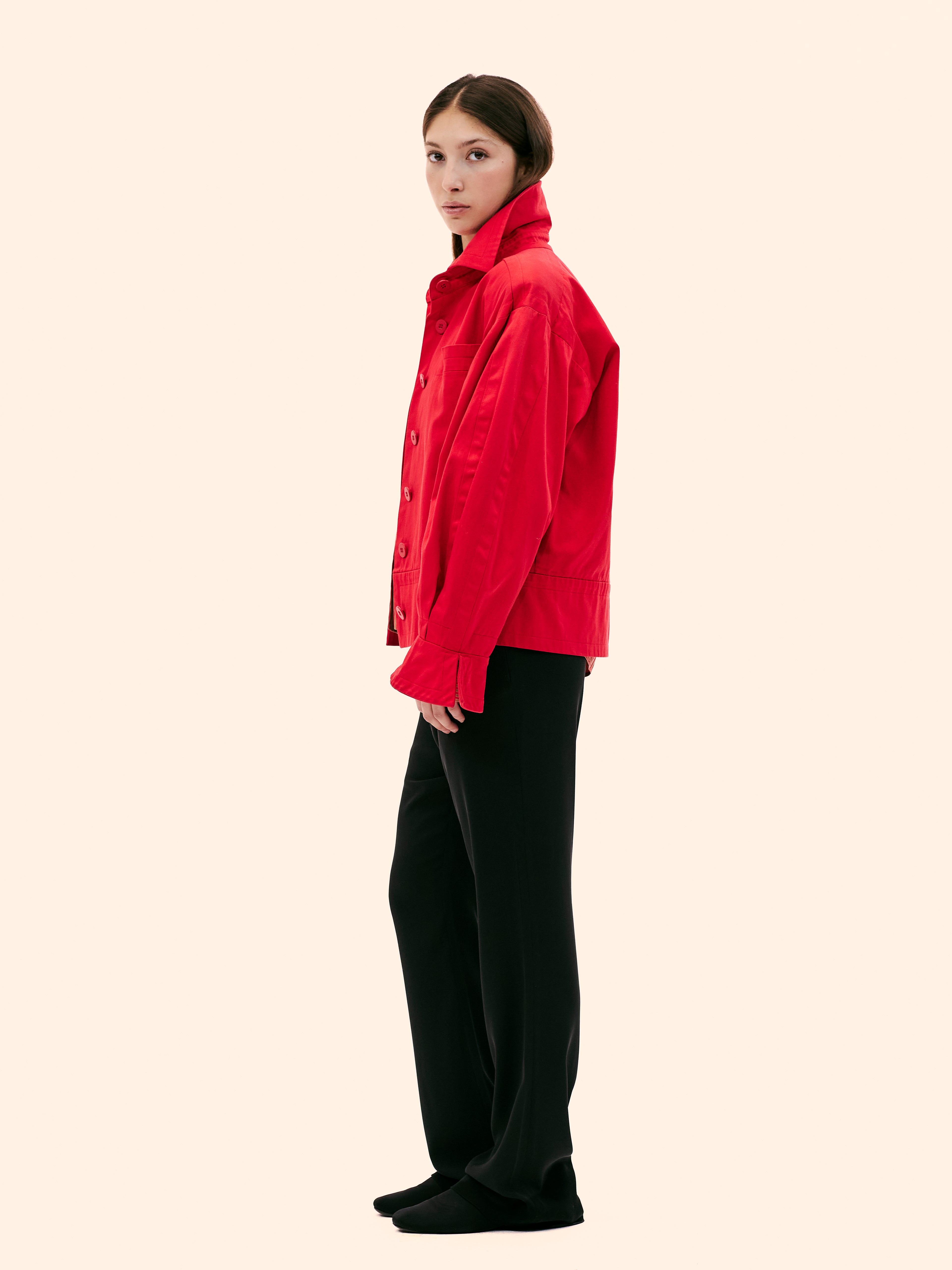 1980'S YVES SAINT LAURENT BUBBLE GABARDINE JACKET