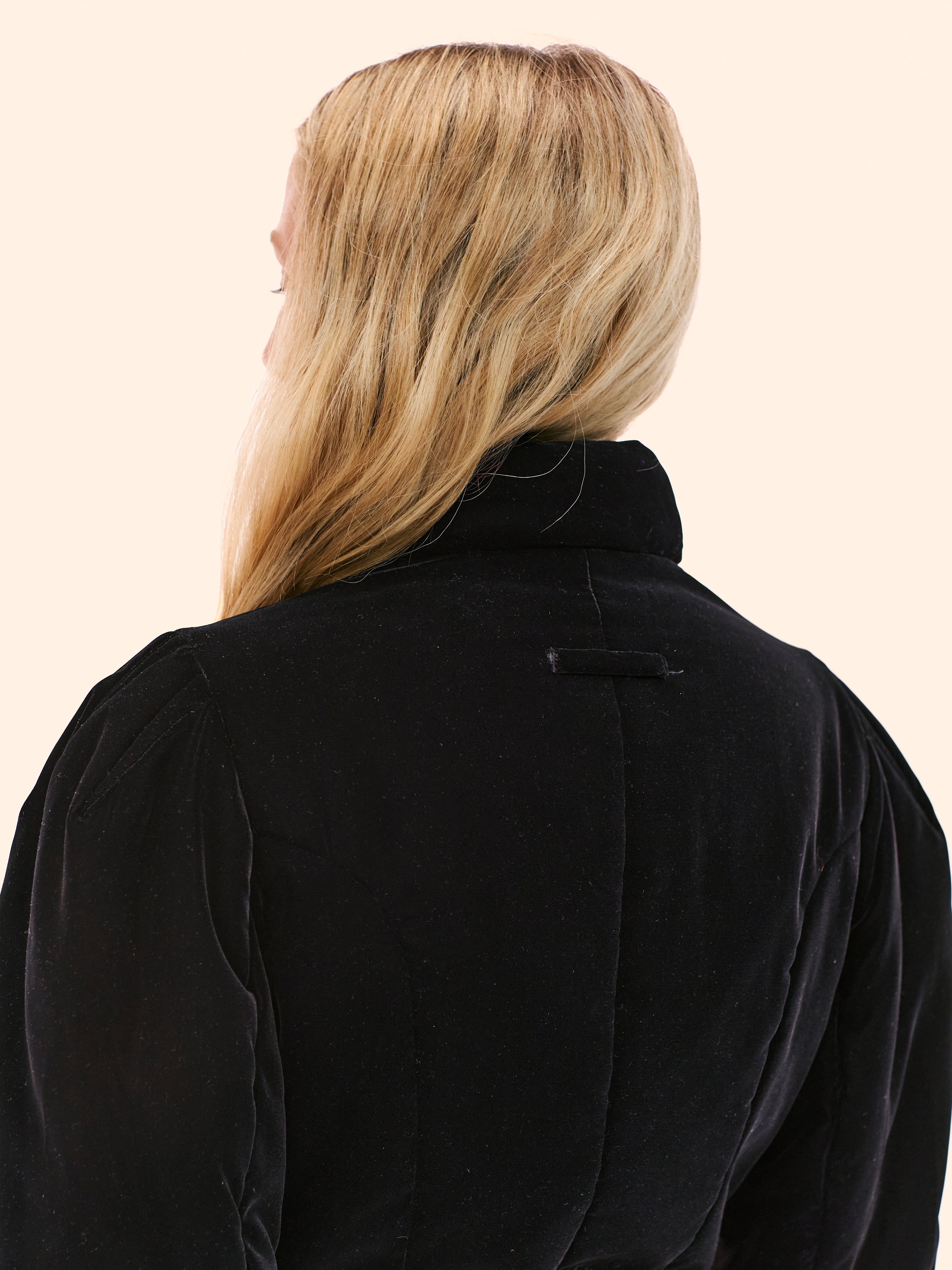AW95-96 JEAN PAUL GAULTIER BLACK AND ORANGE PADDED VELVET JACKET