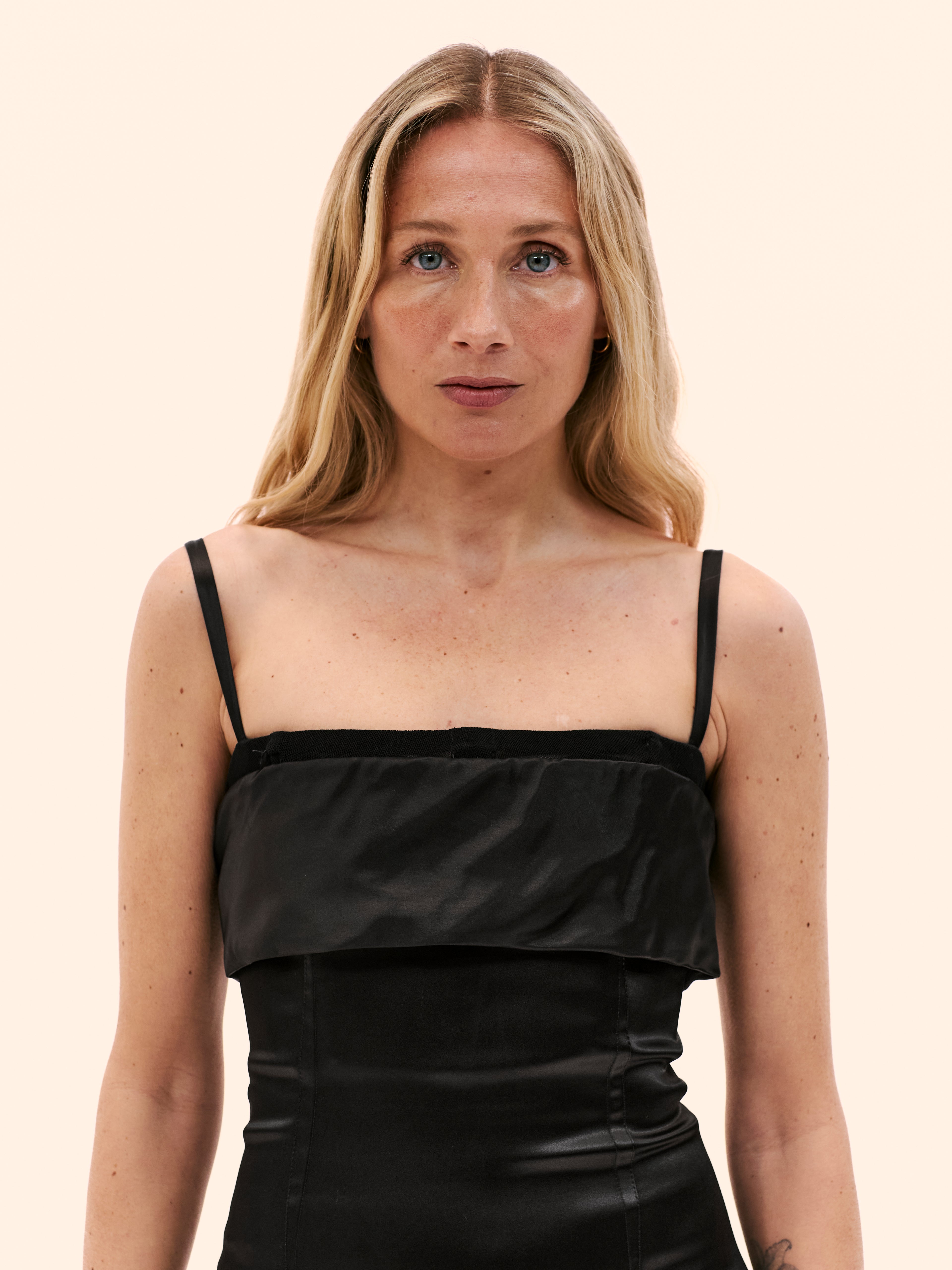2000'S DOLCE AND GABANA BLACK SATIN BODICE DRESS