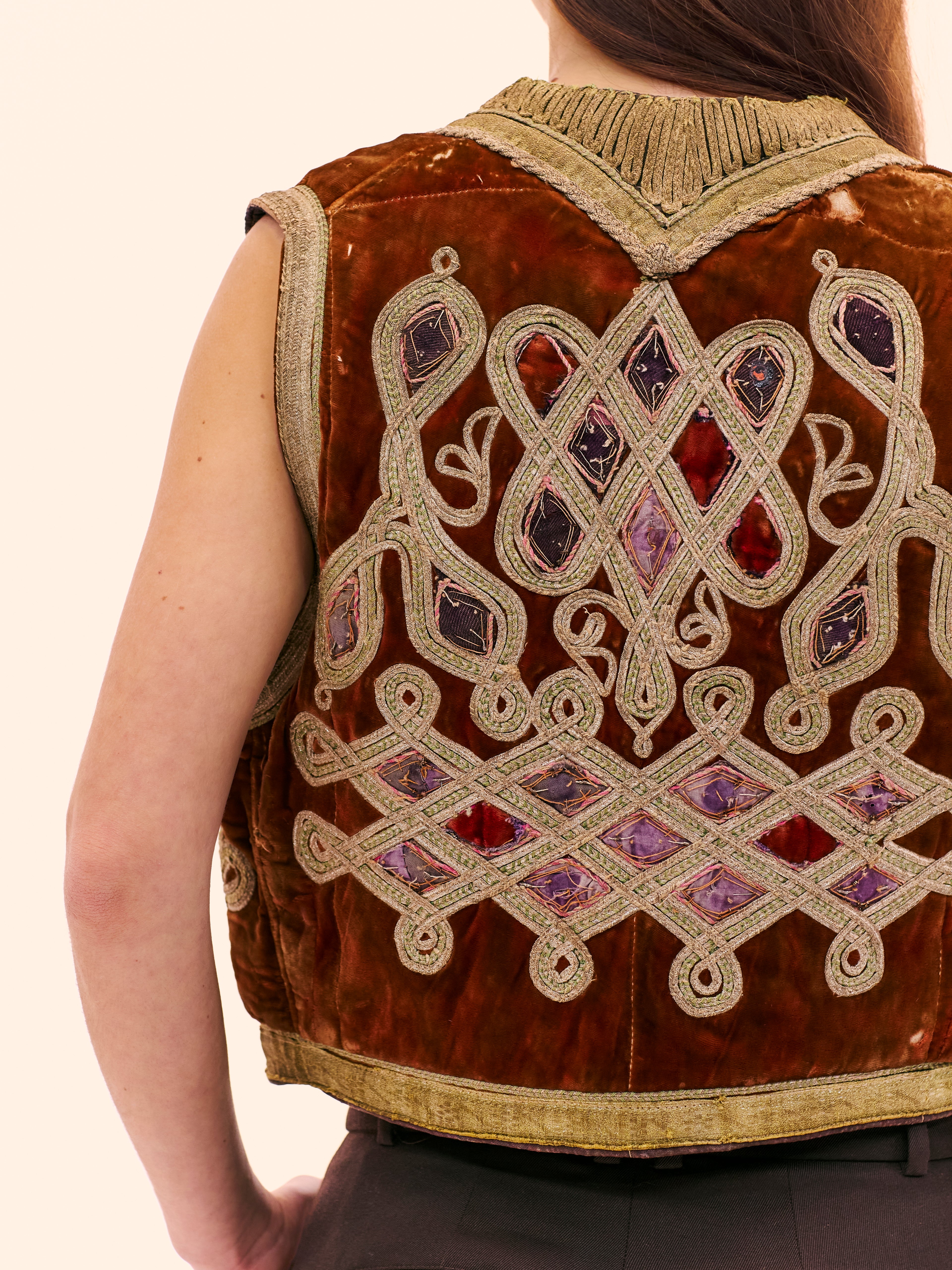 1930'S GOLD LAME EMBROIDERED WAISTCOAT