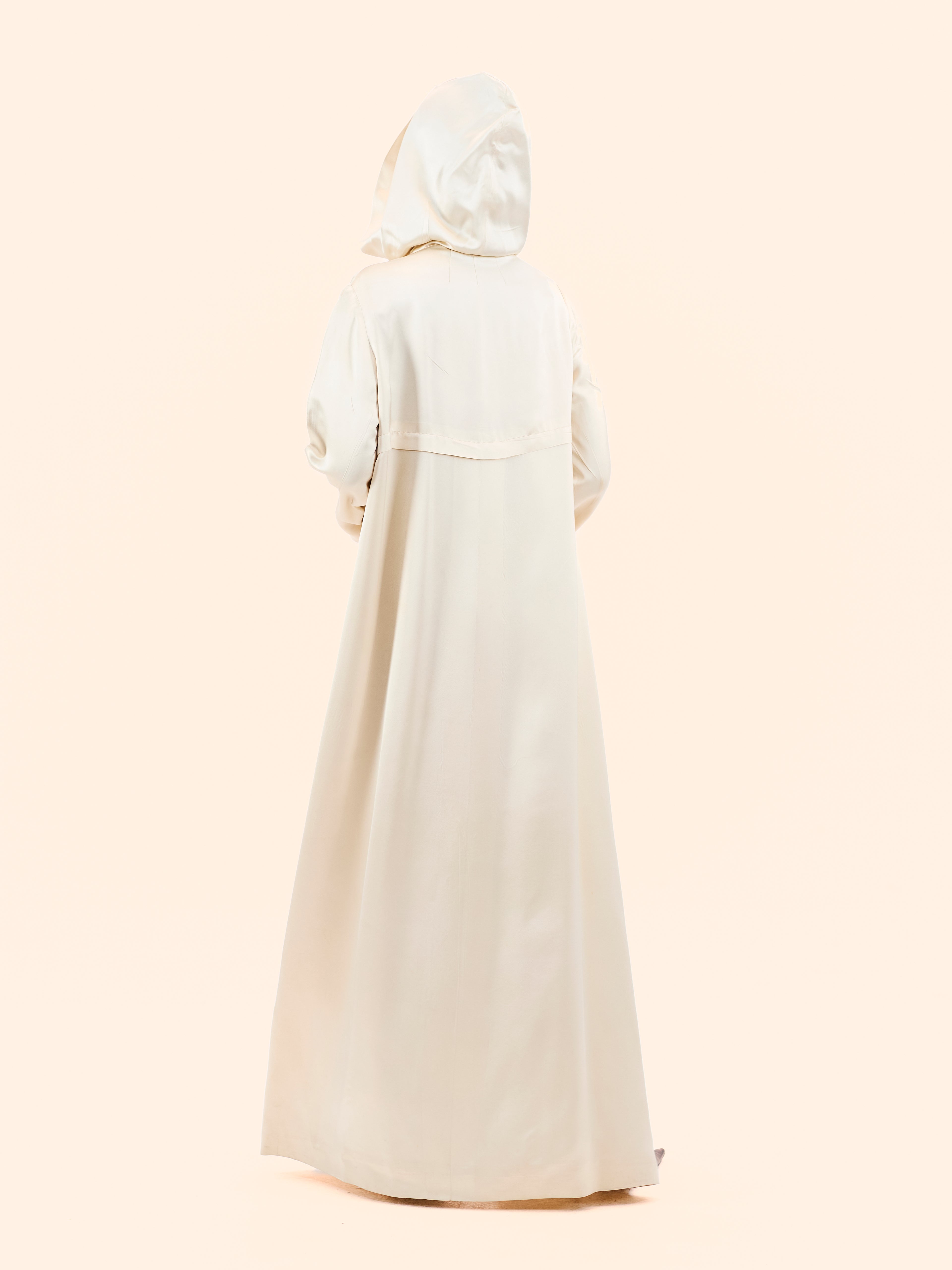 1930'S HOODED SILK EMBROIDERED COAT CAPE