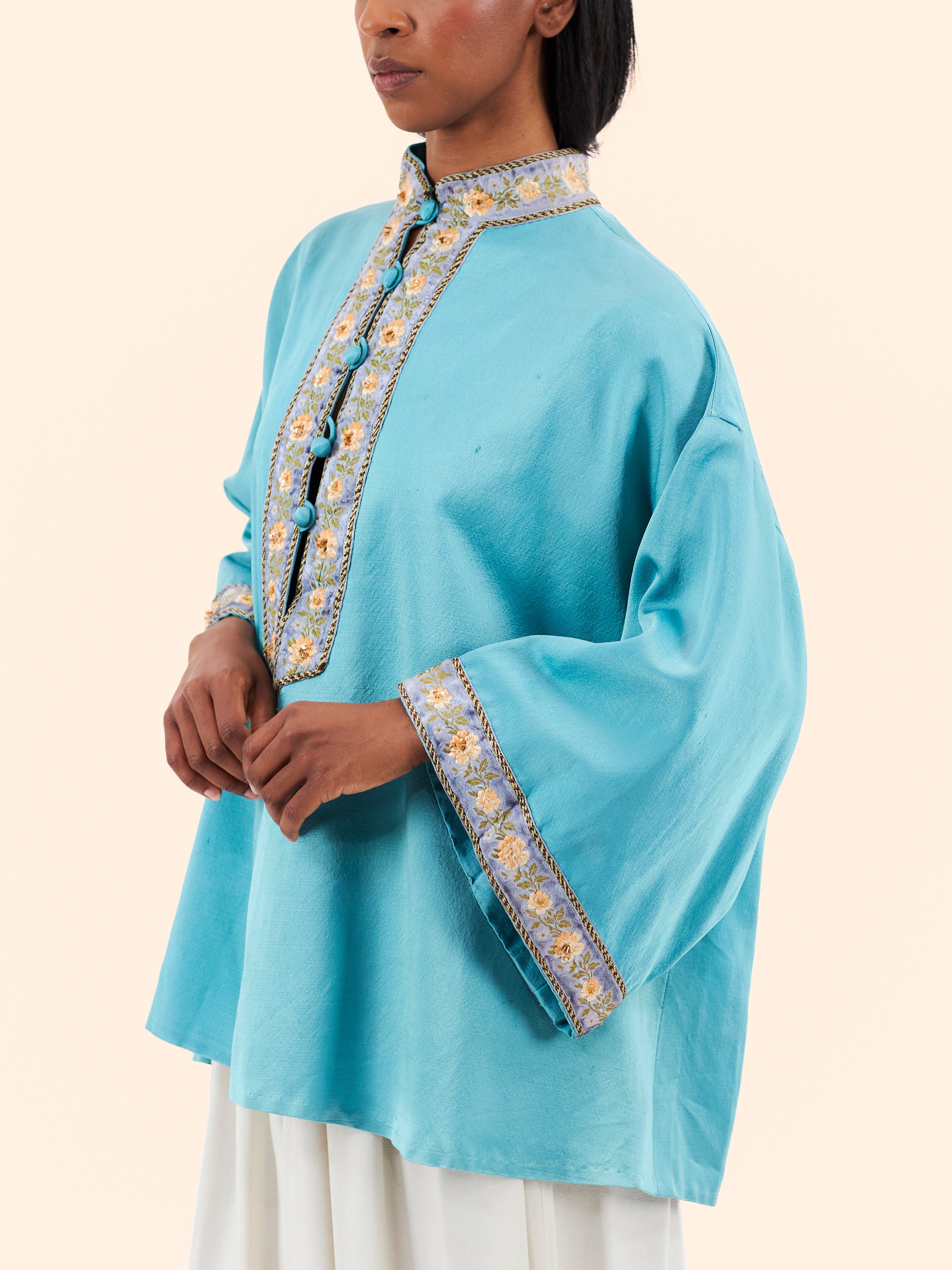 1960'S CHRISTIAN DIOR COUTURE SILK TUNIC
