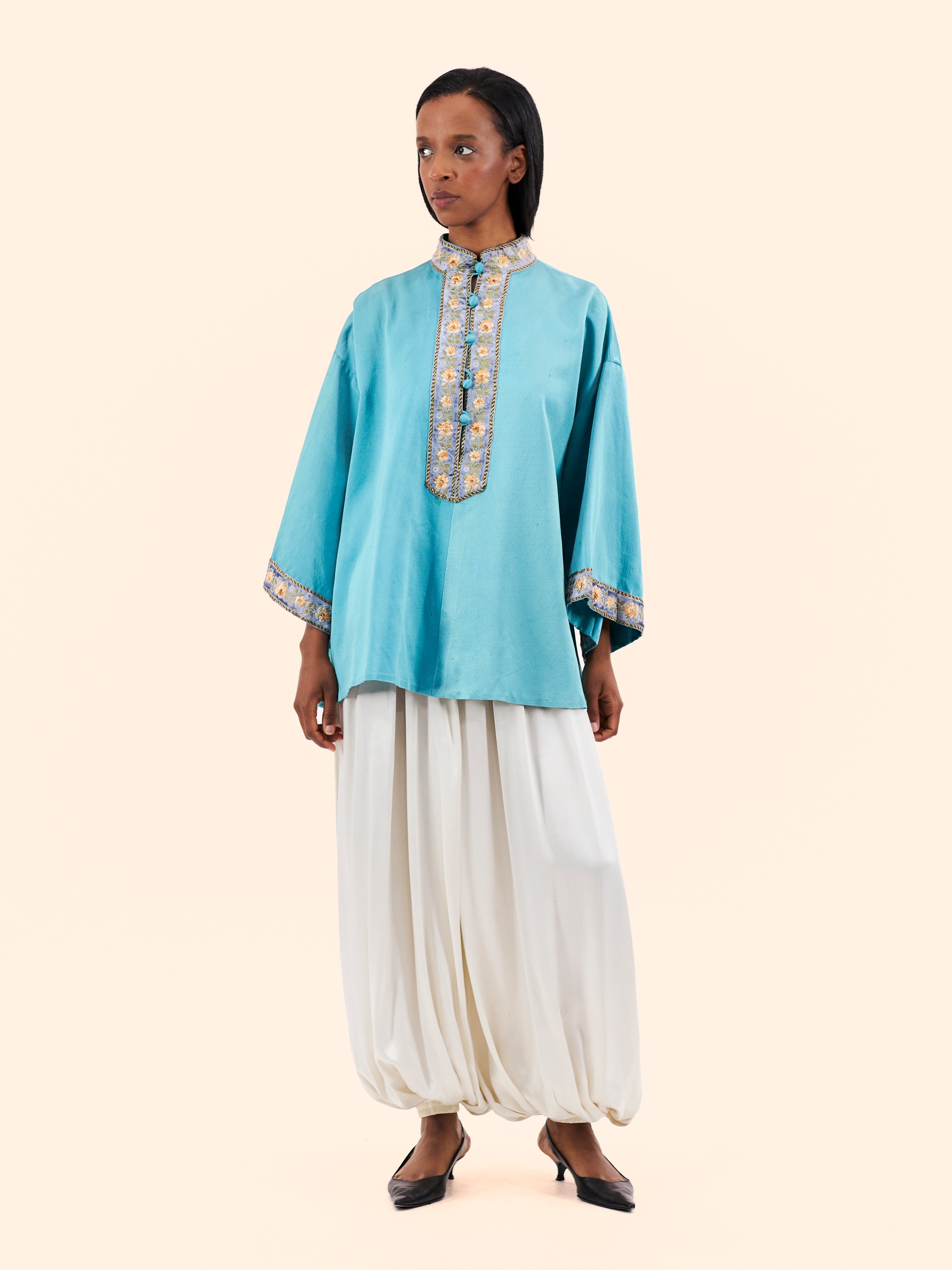 1960'S CHRISTIAN DIOR COUTURE SILK TUNIC