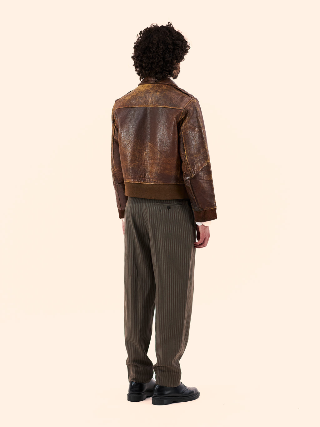 YOHJI YAMAMOTO POUR HOMME STRIPED PLEATED TROUSERS 