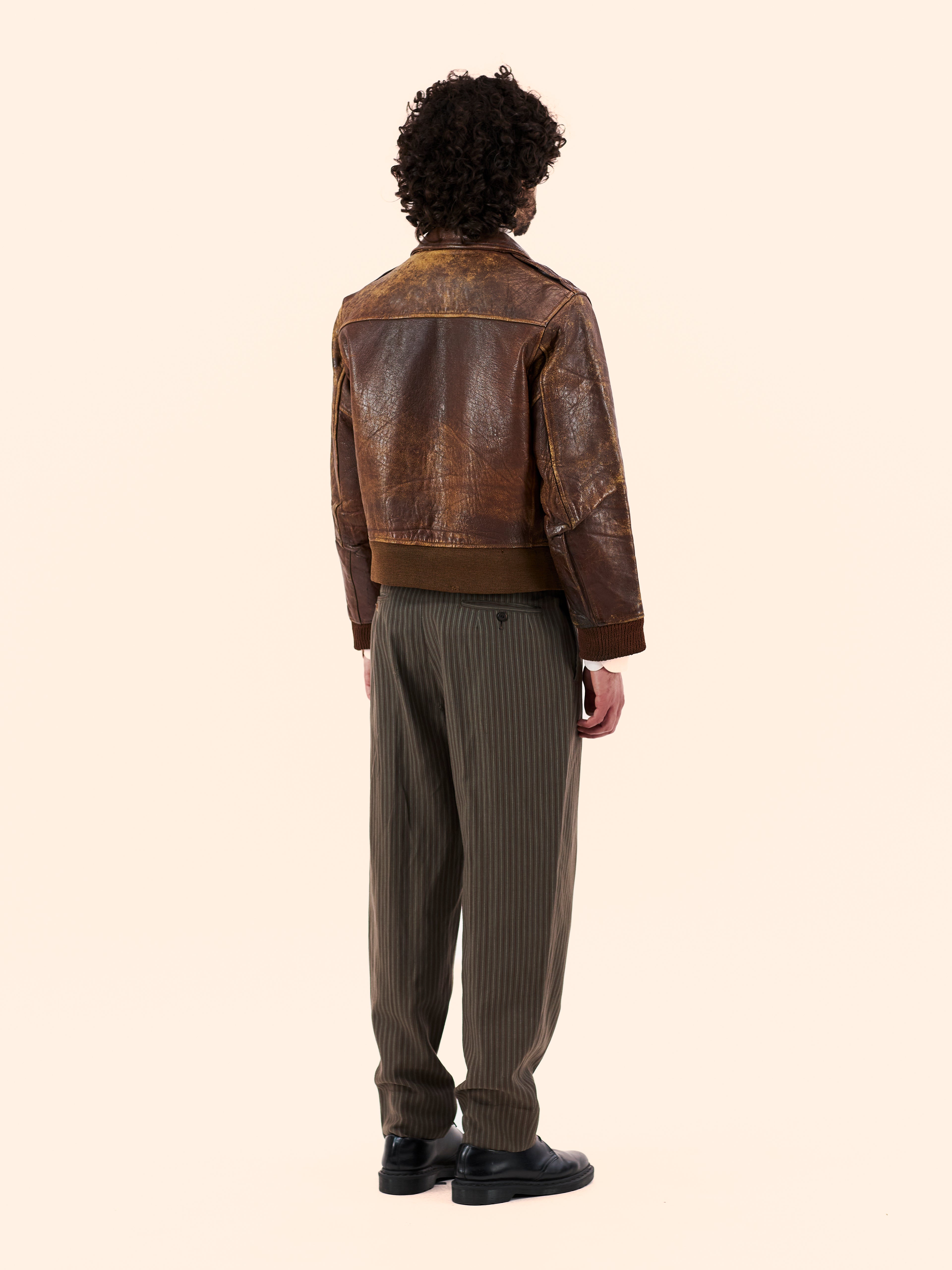 YOHJI YAMAMOTO POUR HOMME STRIPED PLEATED TROUSERS 