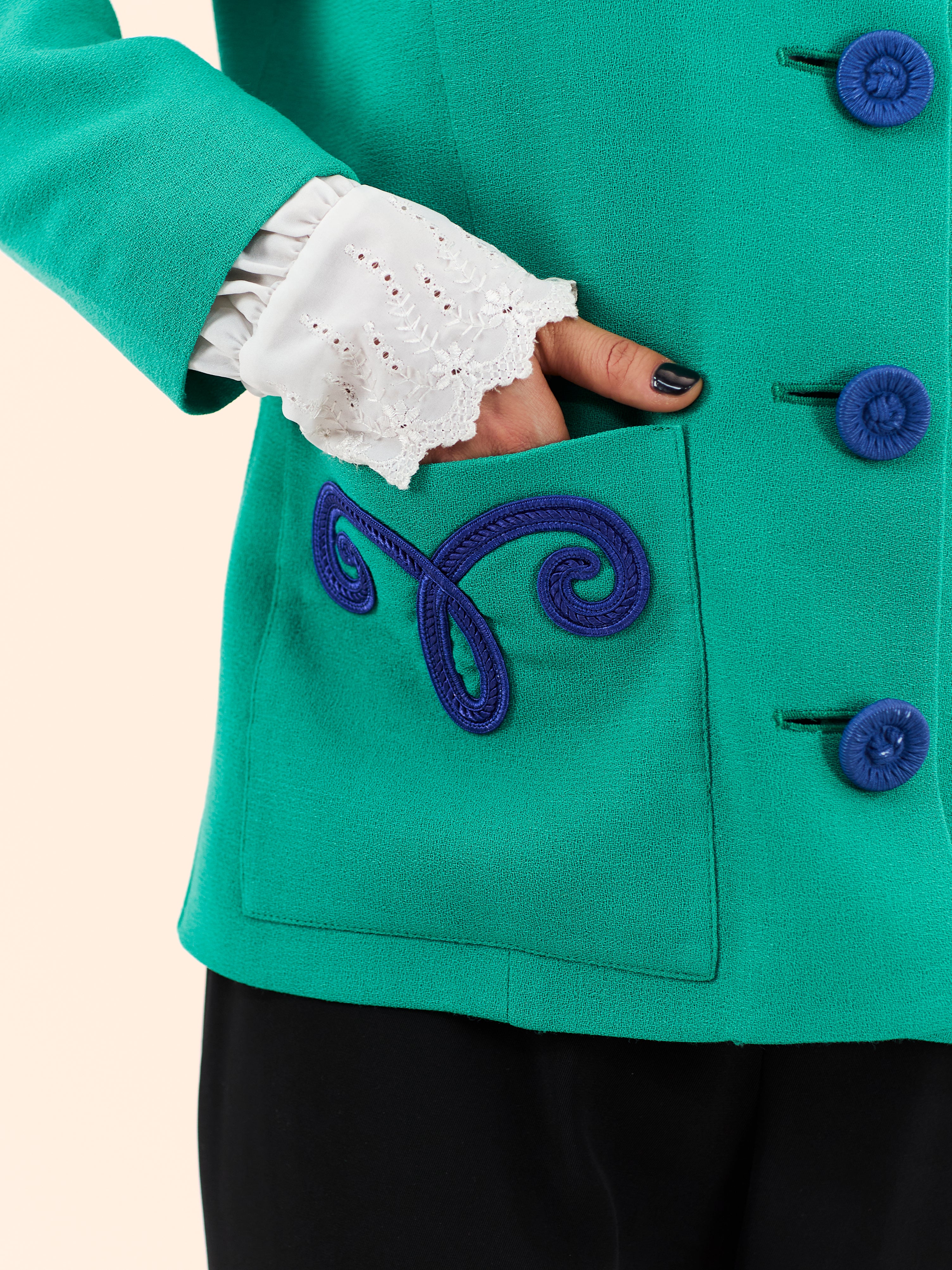 1990'S YVES SAINT LAURENT VARIATION ROPE DESIGN JACKET