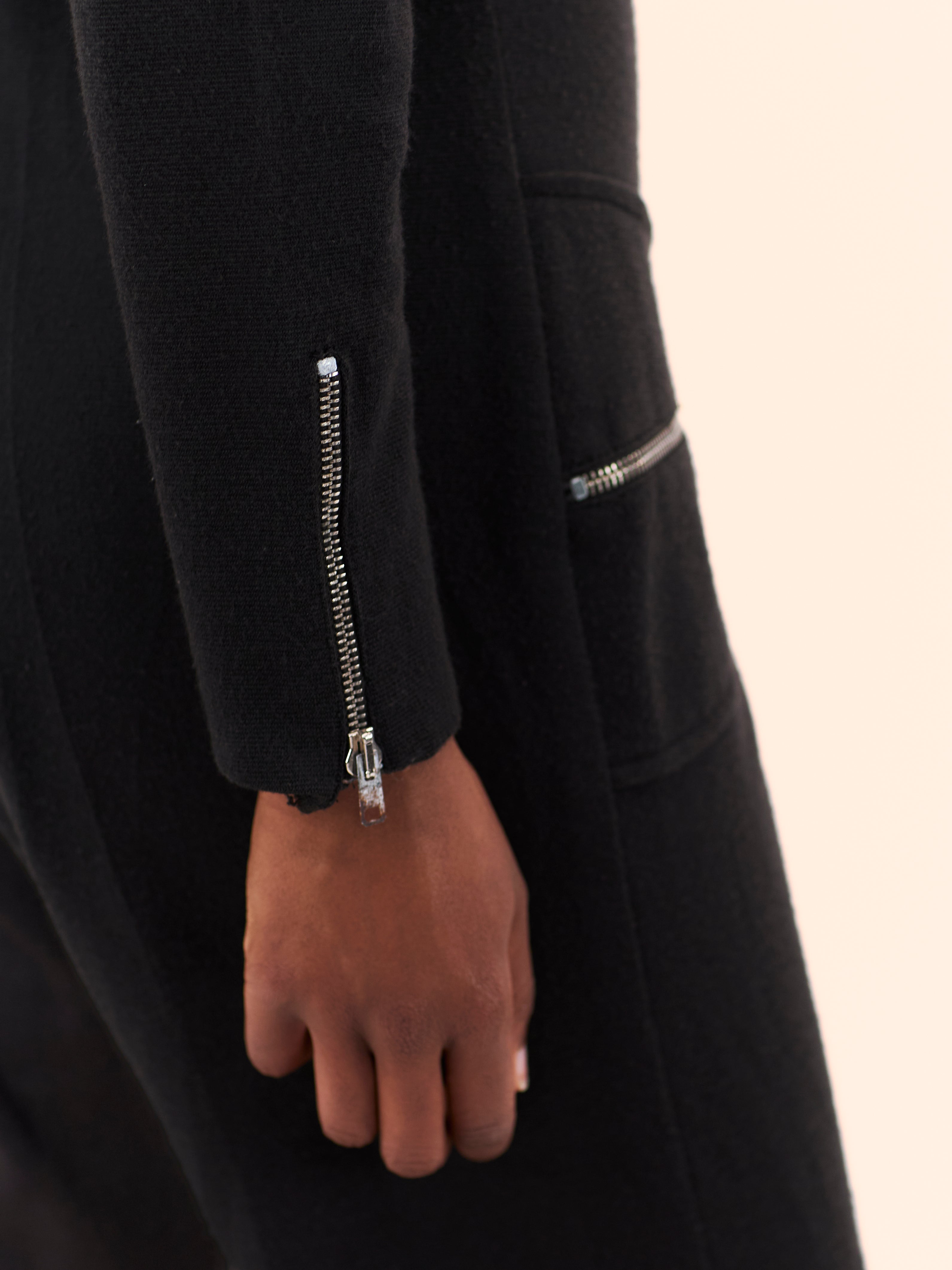 1970'S BIRI SPORTSWEAR KNIT BLACK JUMPSUIT