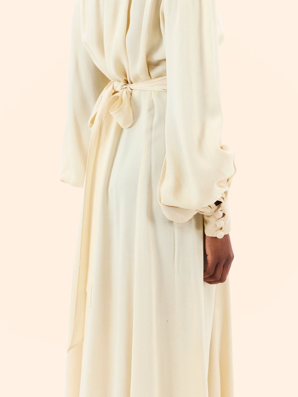1970'S OSSIE CLARK FOR RADLEY CREPE MAXI DRESS
