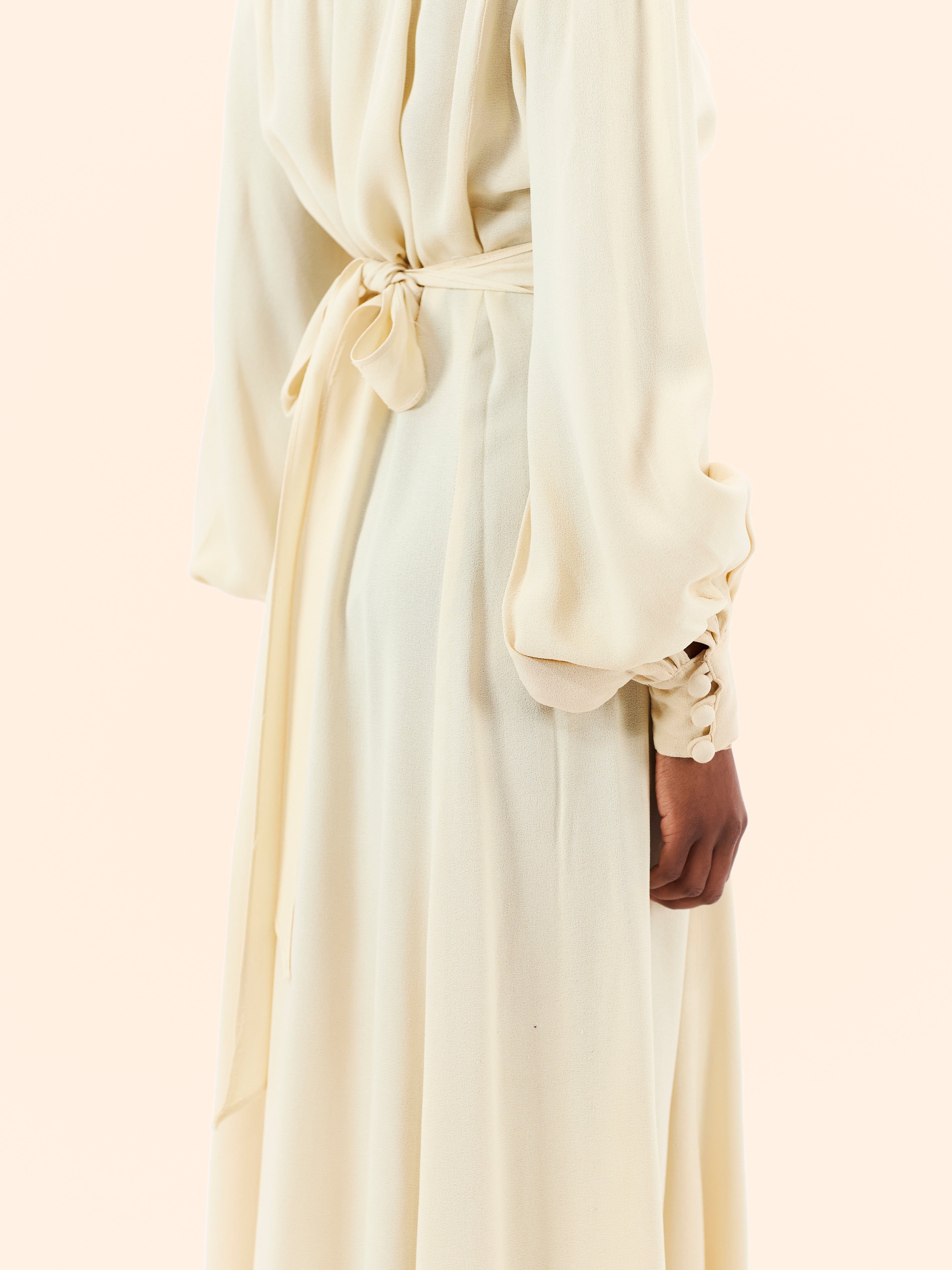 1970'S OSSIE CLARK FOR RADLEY CREPE MAXI DRESS
