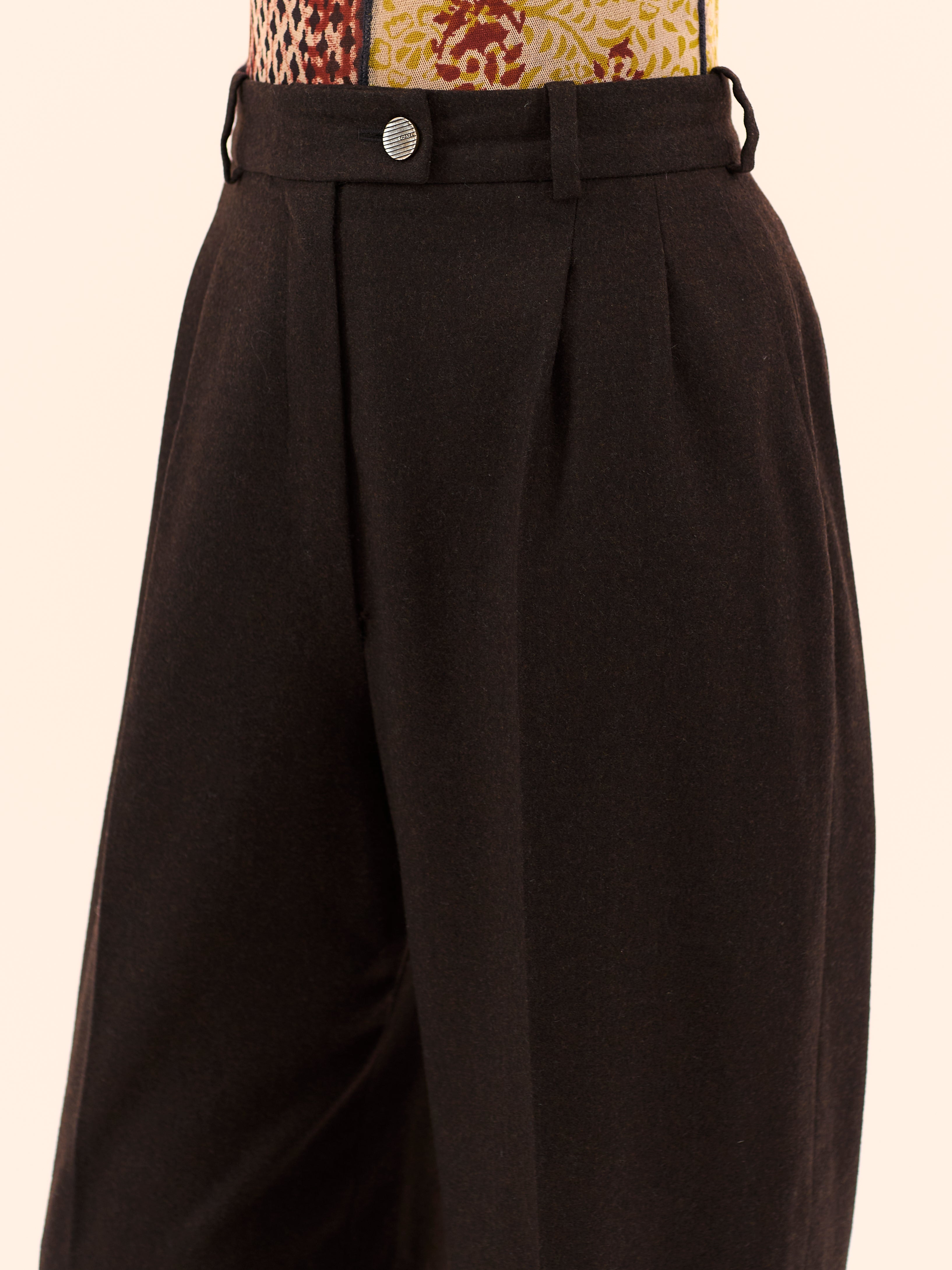 A/W 00-01 CHANEL BY KARL LAGERFELD BROWN WOOL TROUSER