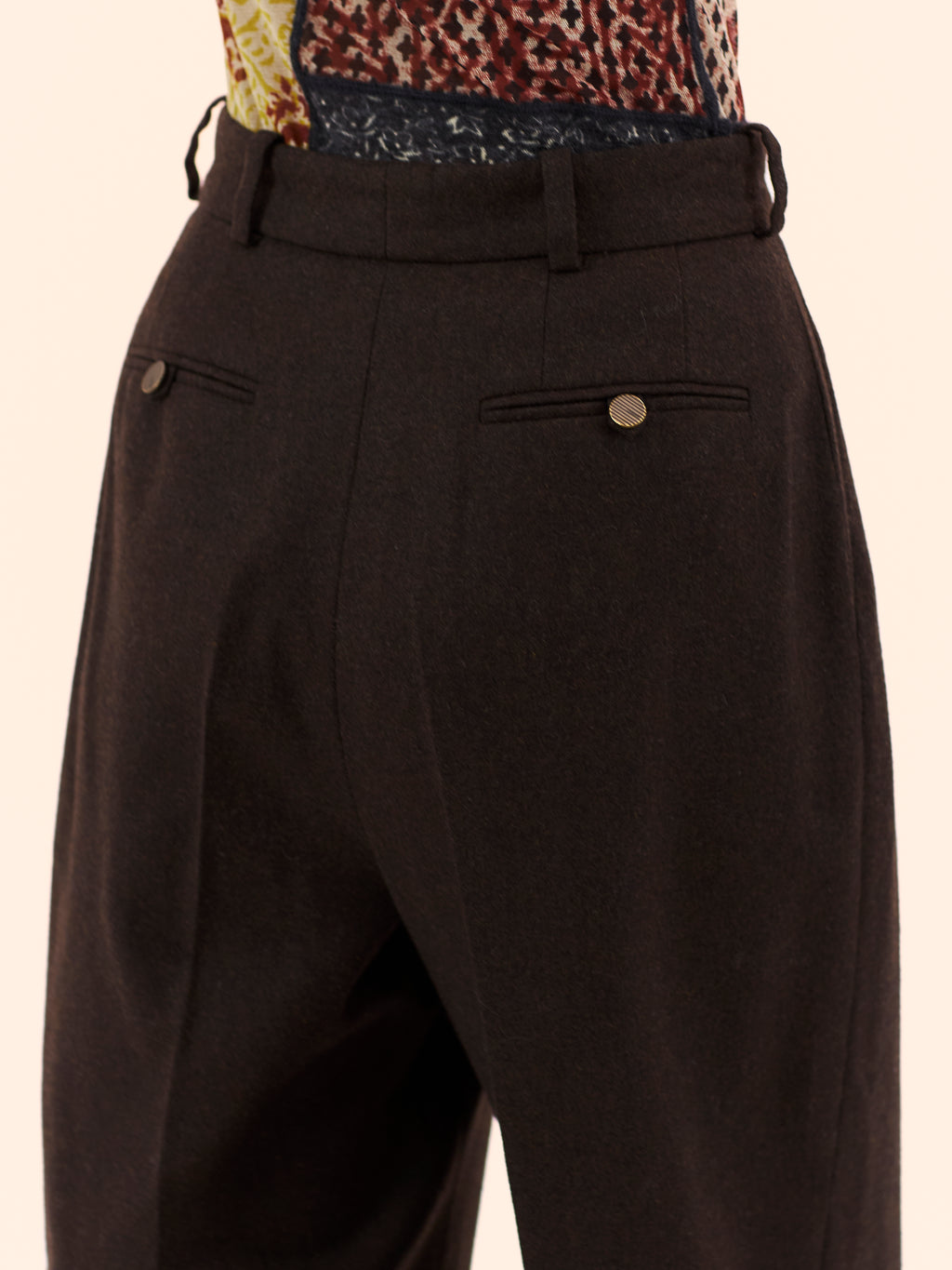 A/W 00-01 CHANEL BY KARL LAGERFELD BROWN WOOL TROUSER