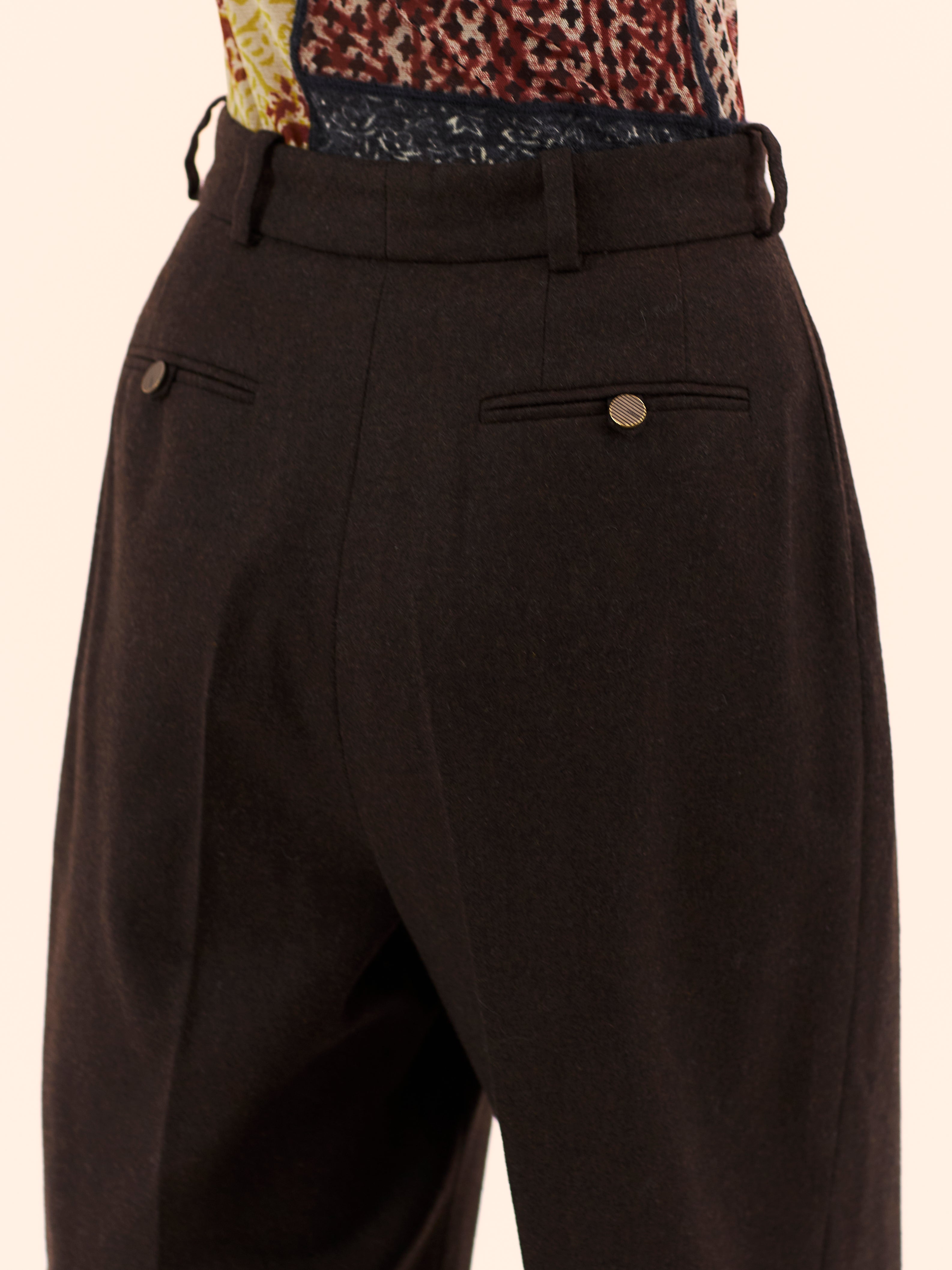 A/W 00-01 CHANEL BY KARL LAGERFELD BROWN WOOL TROUSER