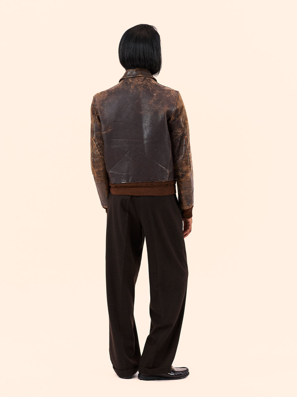 1940'S DISTRESSED A2 FLIGHT LEATHER JACKET