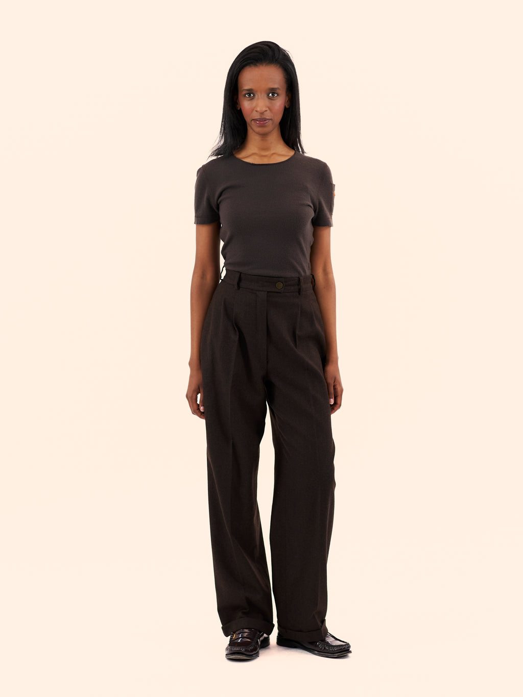 A/W 00-01 CHANEL BY KARL LAGERFELD BROWN CASHMERE TOP