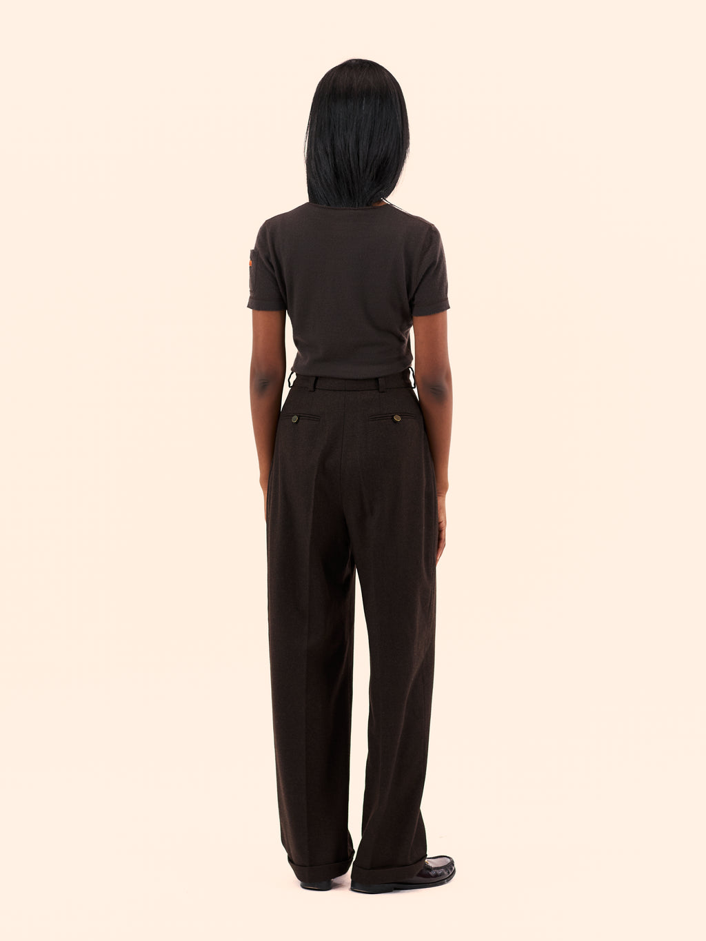 A/W 00-01 CHANEL BY KARL LAGERFELD BROWN CASHMERE TOP