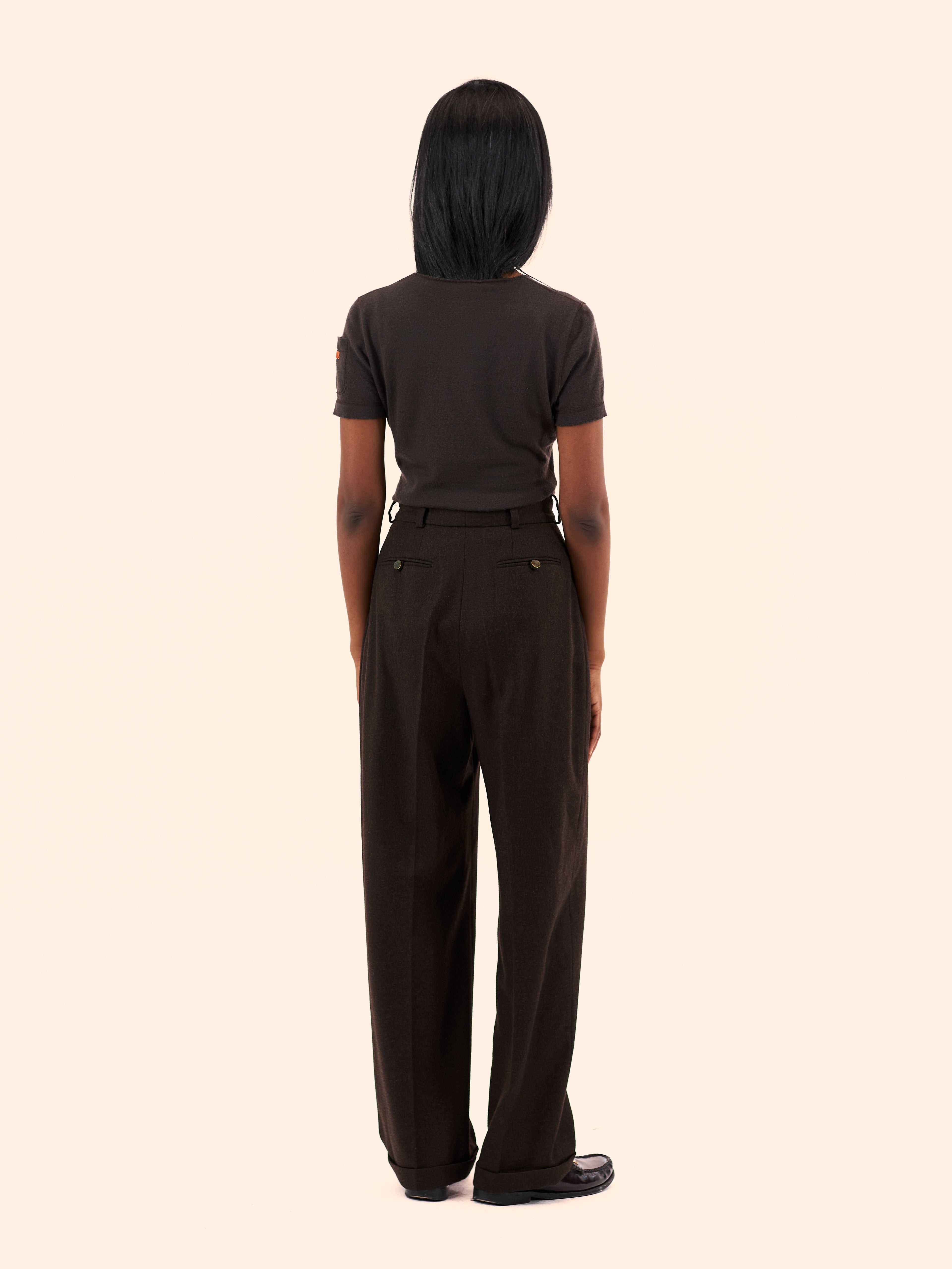 A/W 00-01 CHANEL BY KARL LAGERFELD BROWN CASHMERE TOP