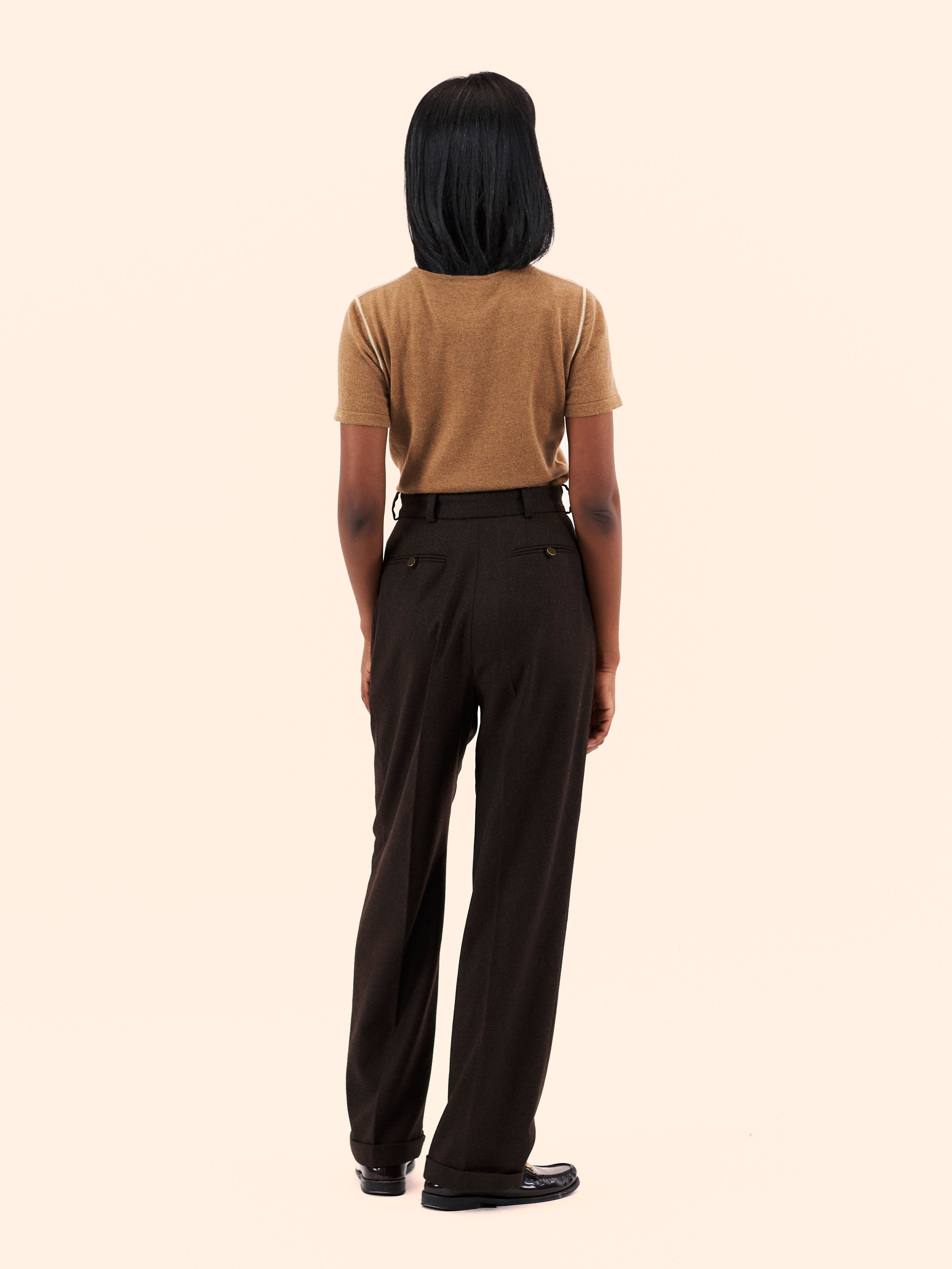 A/W 00-01 CHANEL BY KARL LAGERFELD BEIGE CASHMERE TOP