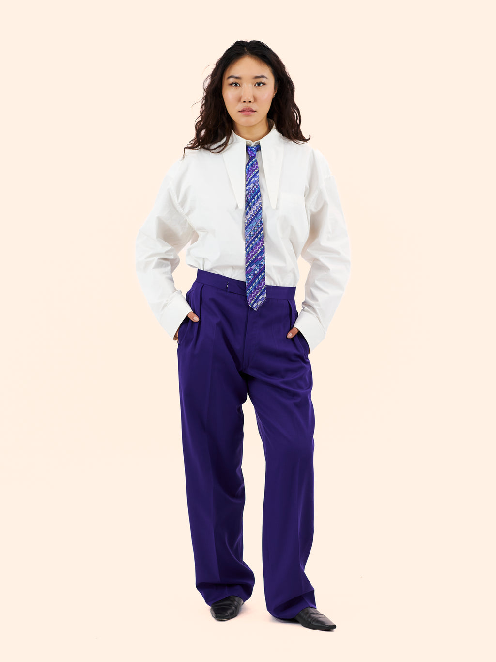 SS90 VIVIENNE WESTWOOD 'PAGAN V' COLLECTION PURPLE WOOL SUIT