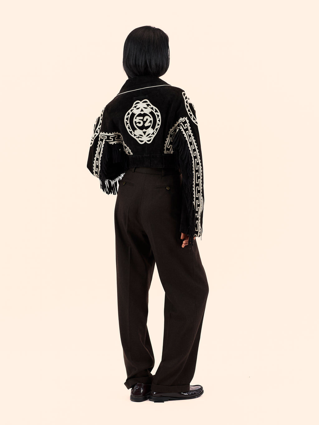 1986 JEAN PAUL GAULTIER X GHEZZI CROPPED SUEDE BIKER JACKET