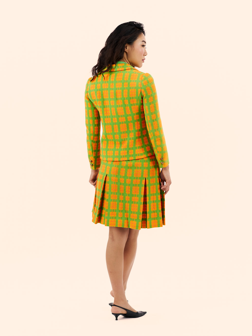 1970'S YVES SAINT LAURENT 3 PIECE TWEED SKIRT SUIT