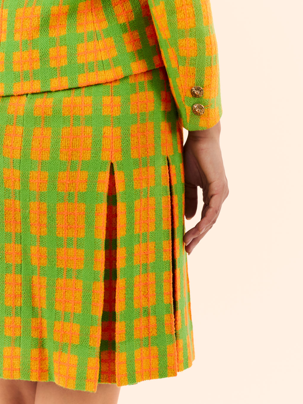 1970'S YVES SAINT LAURENT 3 PIECE TWEED SKIRT SUIT