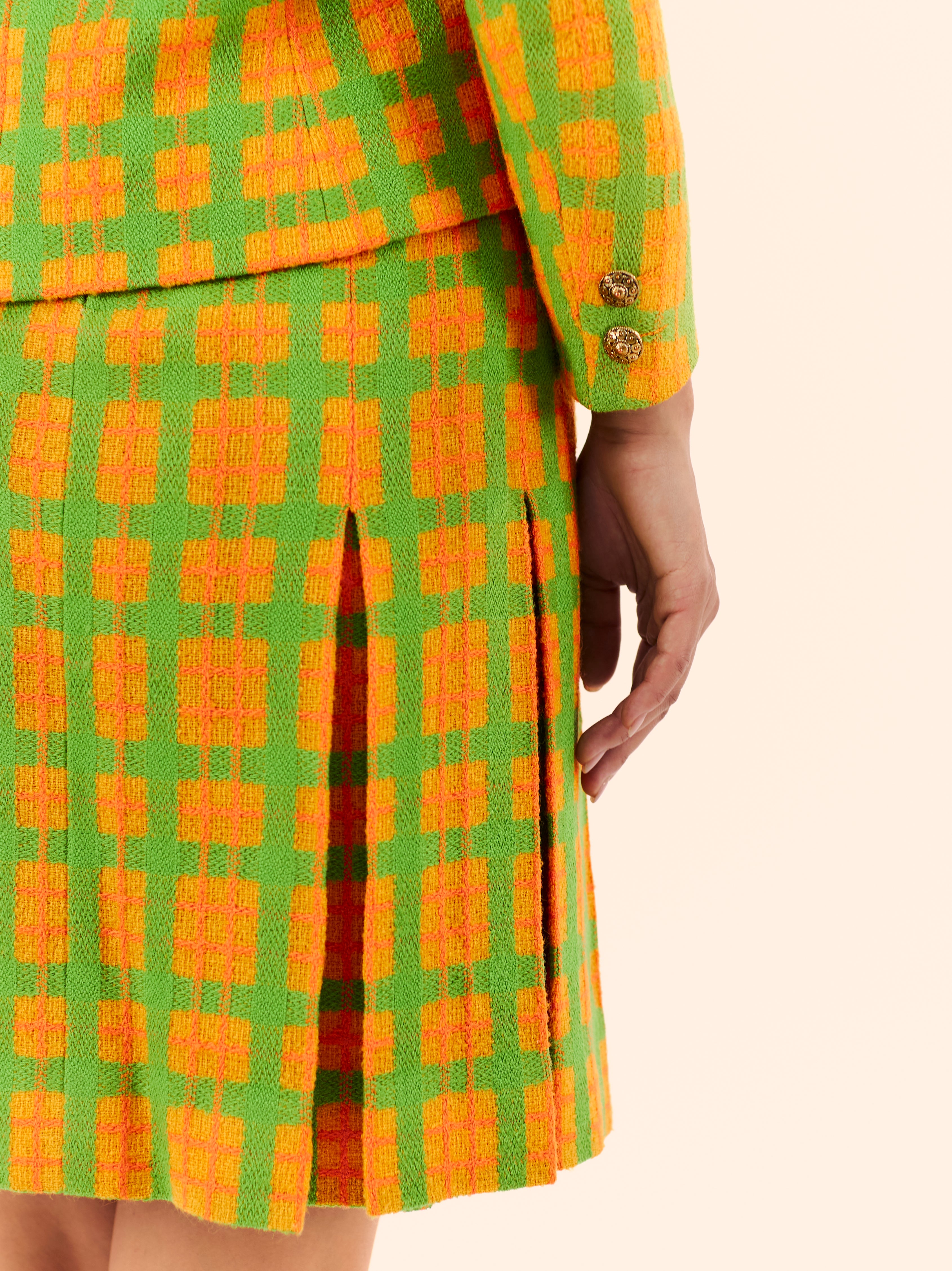 1970'S YVES SAINT LAURENT 3 PIECE TWEED SKIRT SUIT