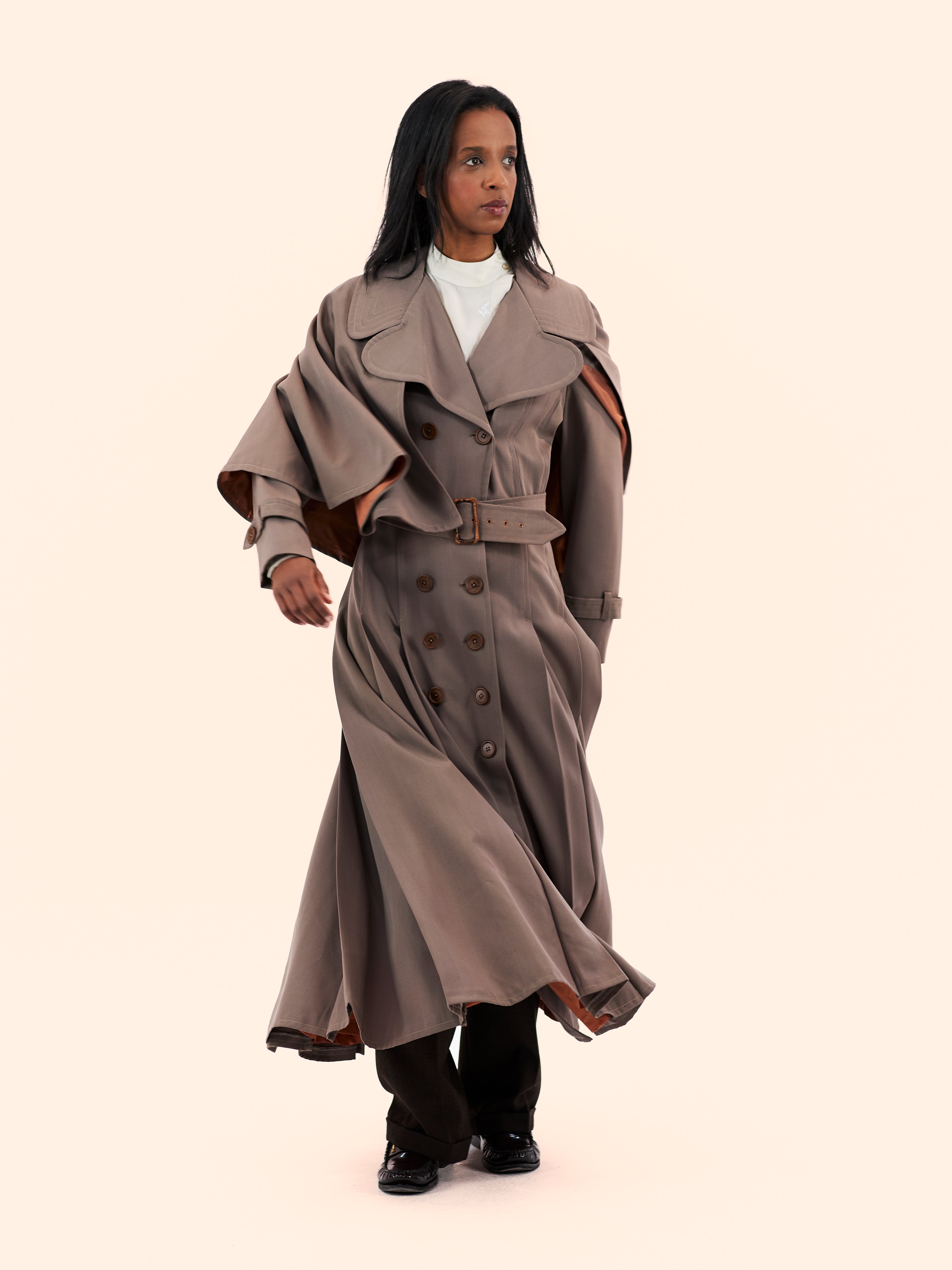 1970'S MARRIAN MCDONNELL CAPED TRENCH