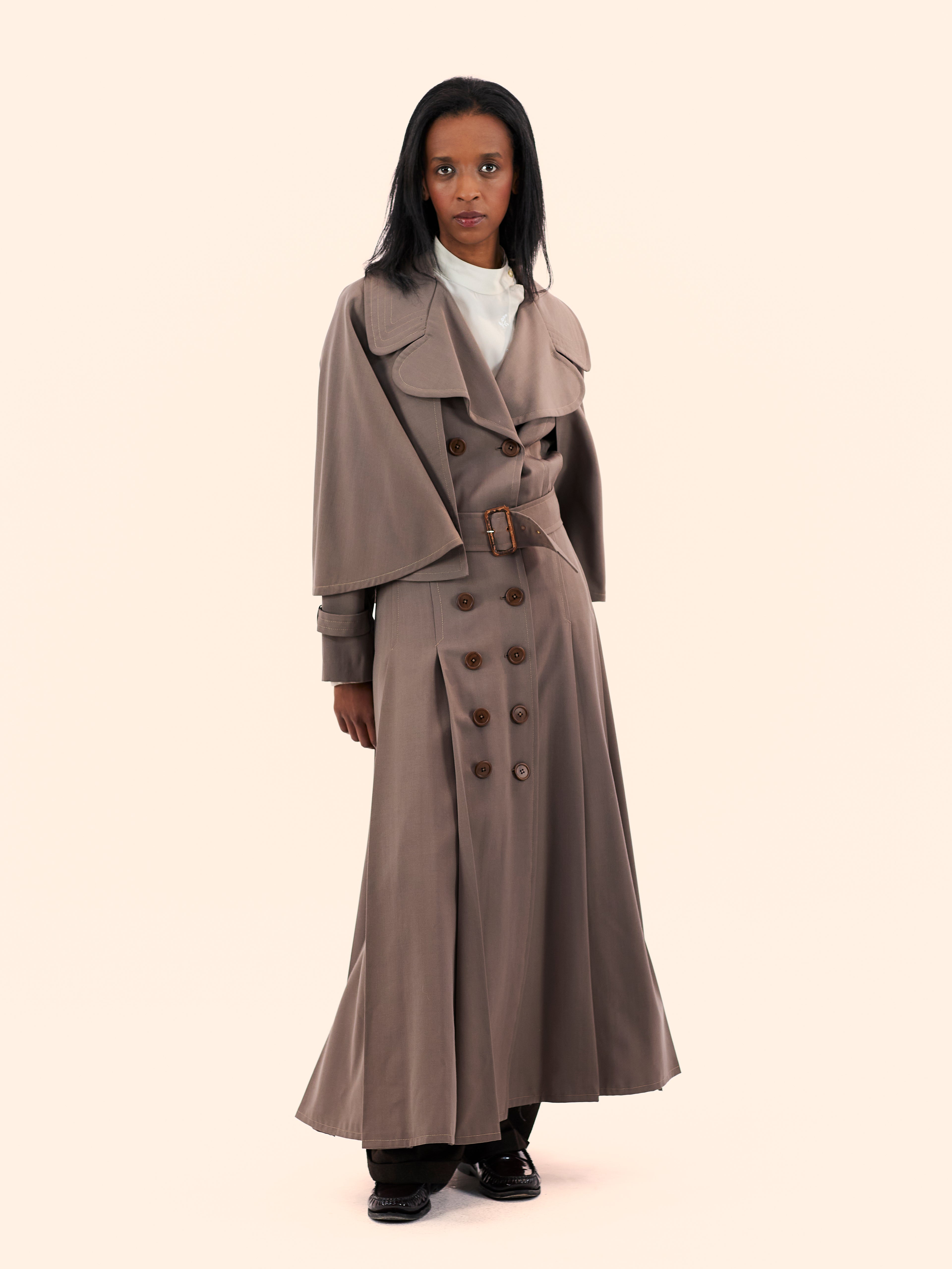 1970'S MARRIAN MCDONNELL CAPED TRENCH