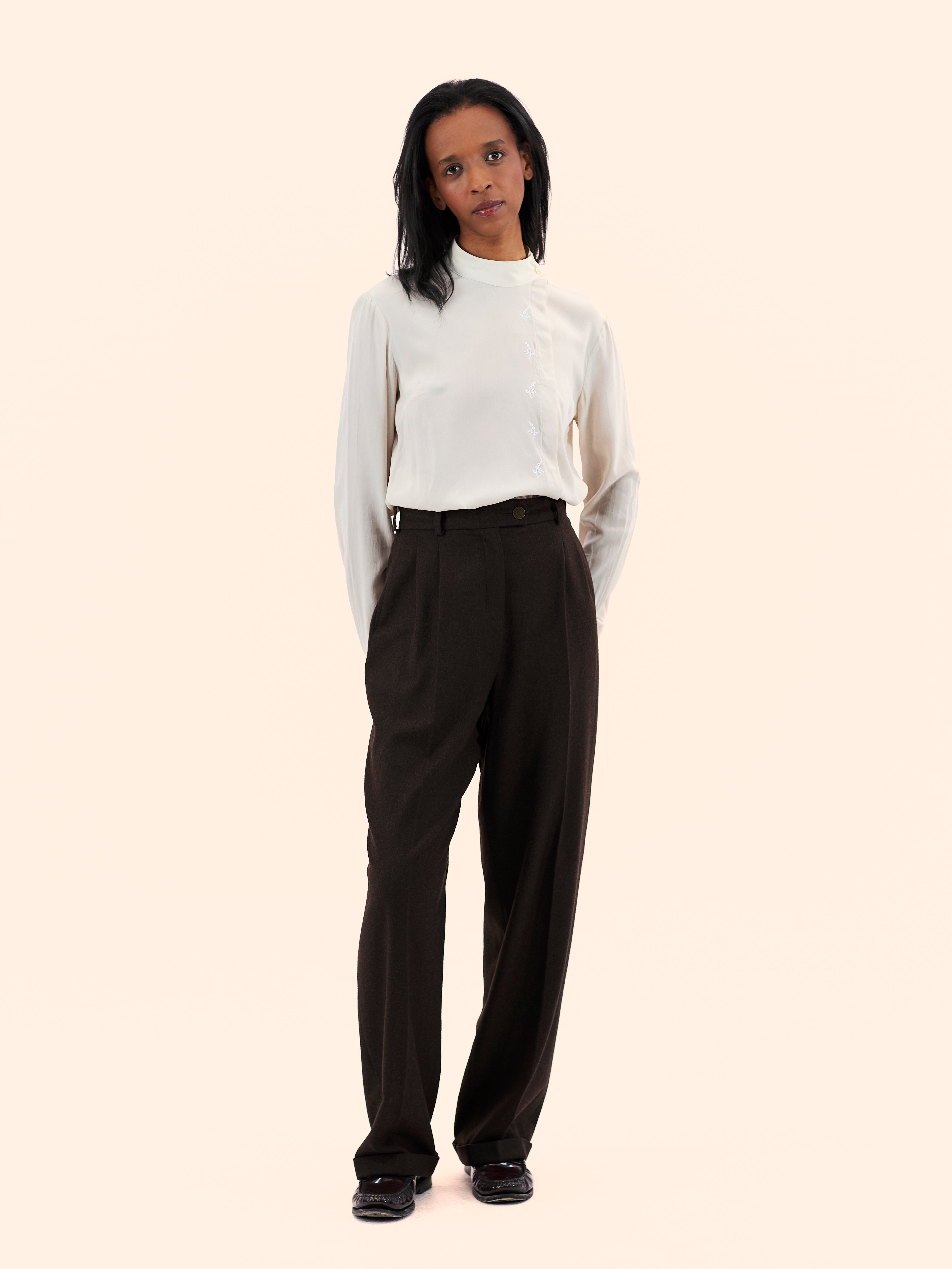 EMMANUEL SCHVILI SILK EMBROIDERED BLOUSE