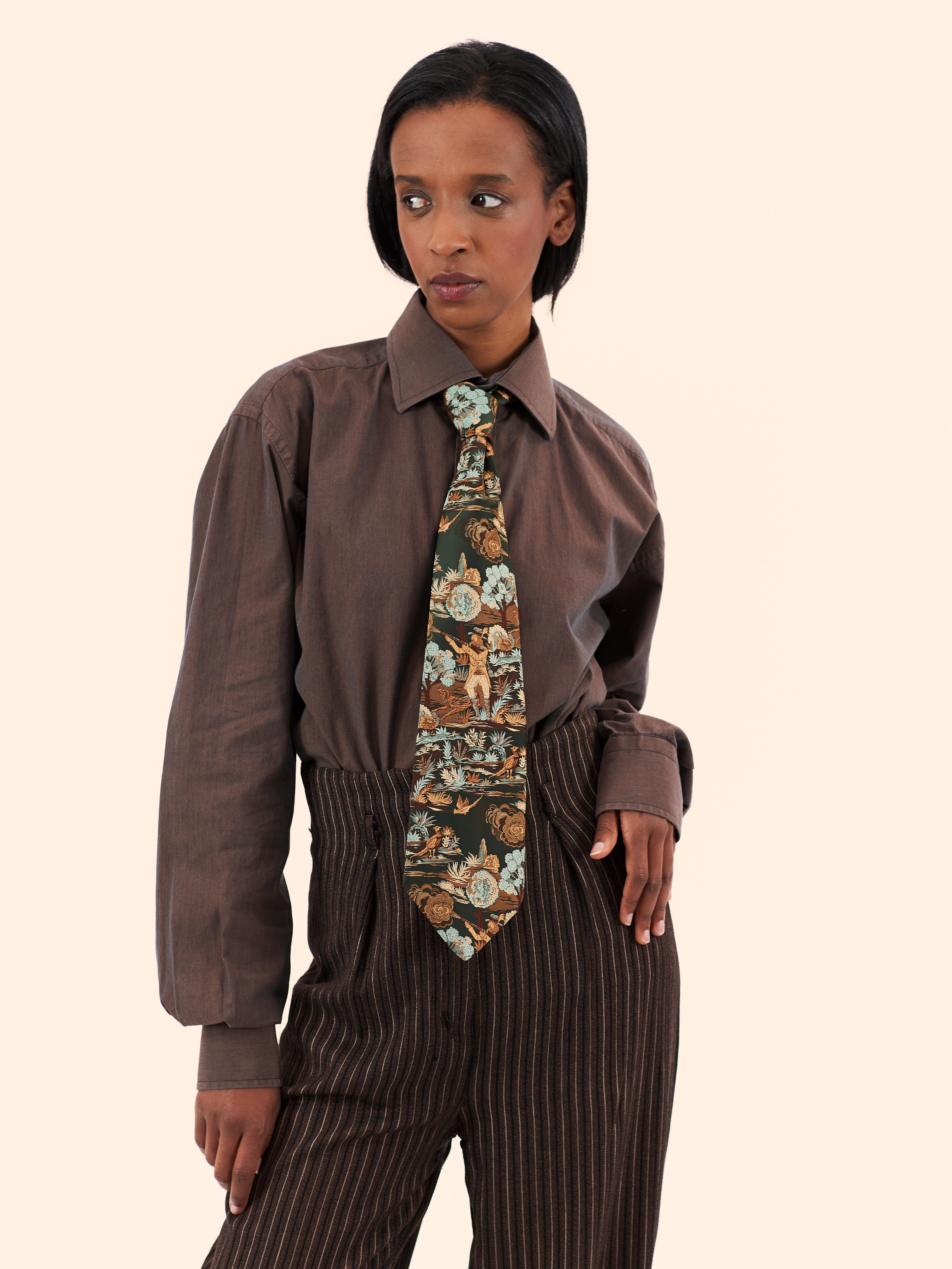 ROMEO GIGLI BROWN IRIDESCENT SHIRT
