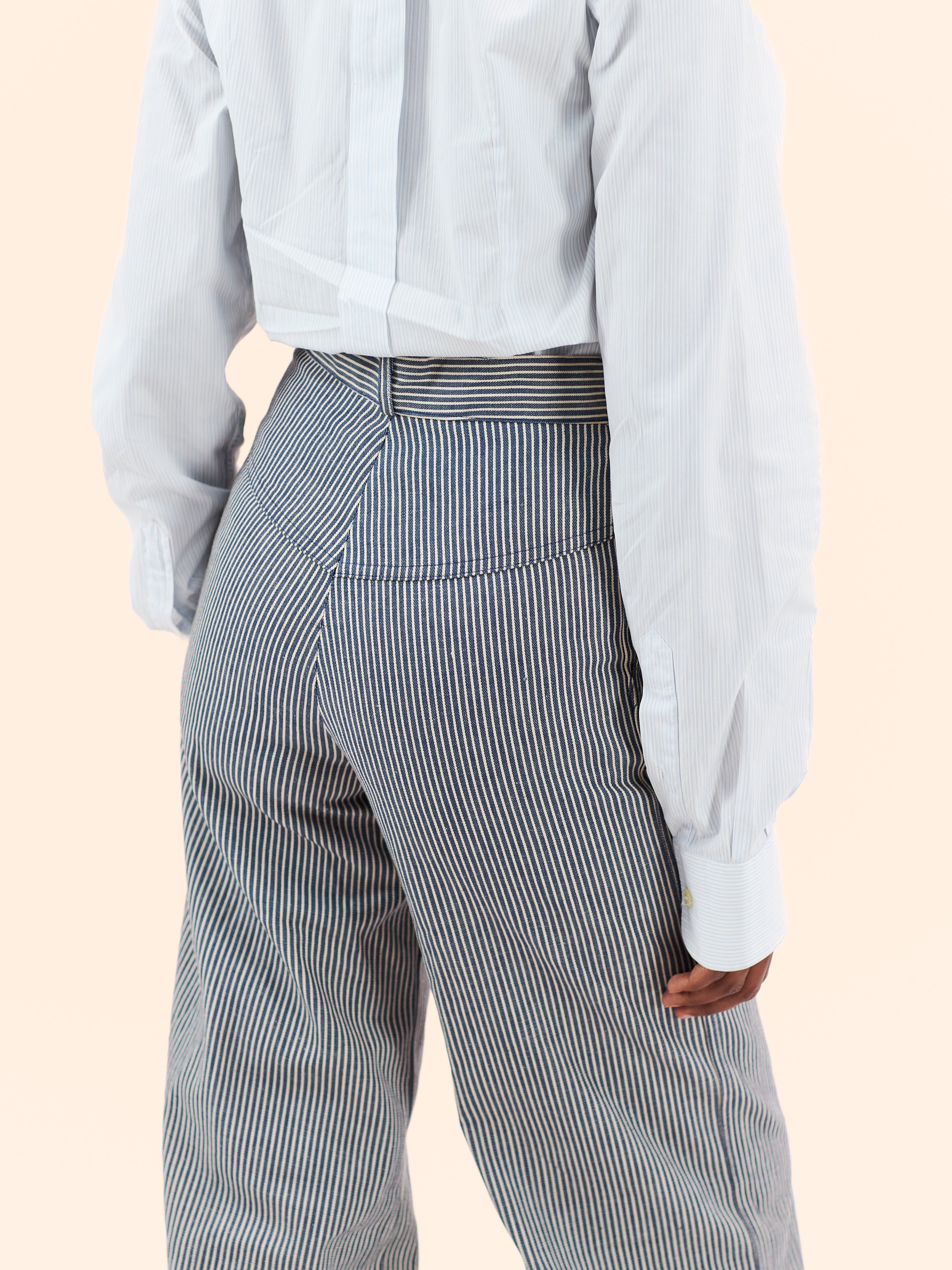 1970'S DEADSTOCK FLARED STRIPE TROUSERS