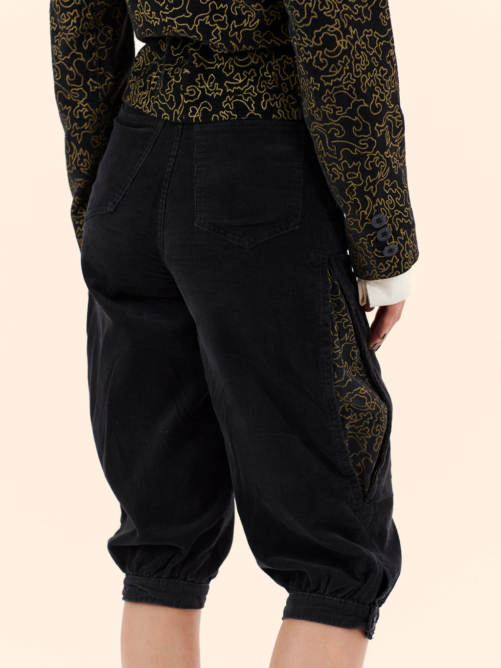 1960'S BIBA GOLD PATTERN BLOOMER SUIT