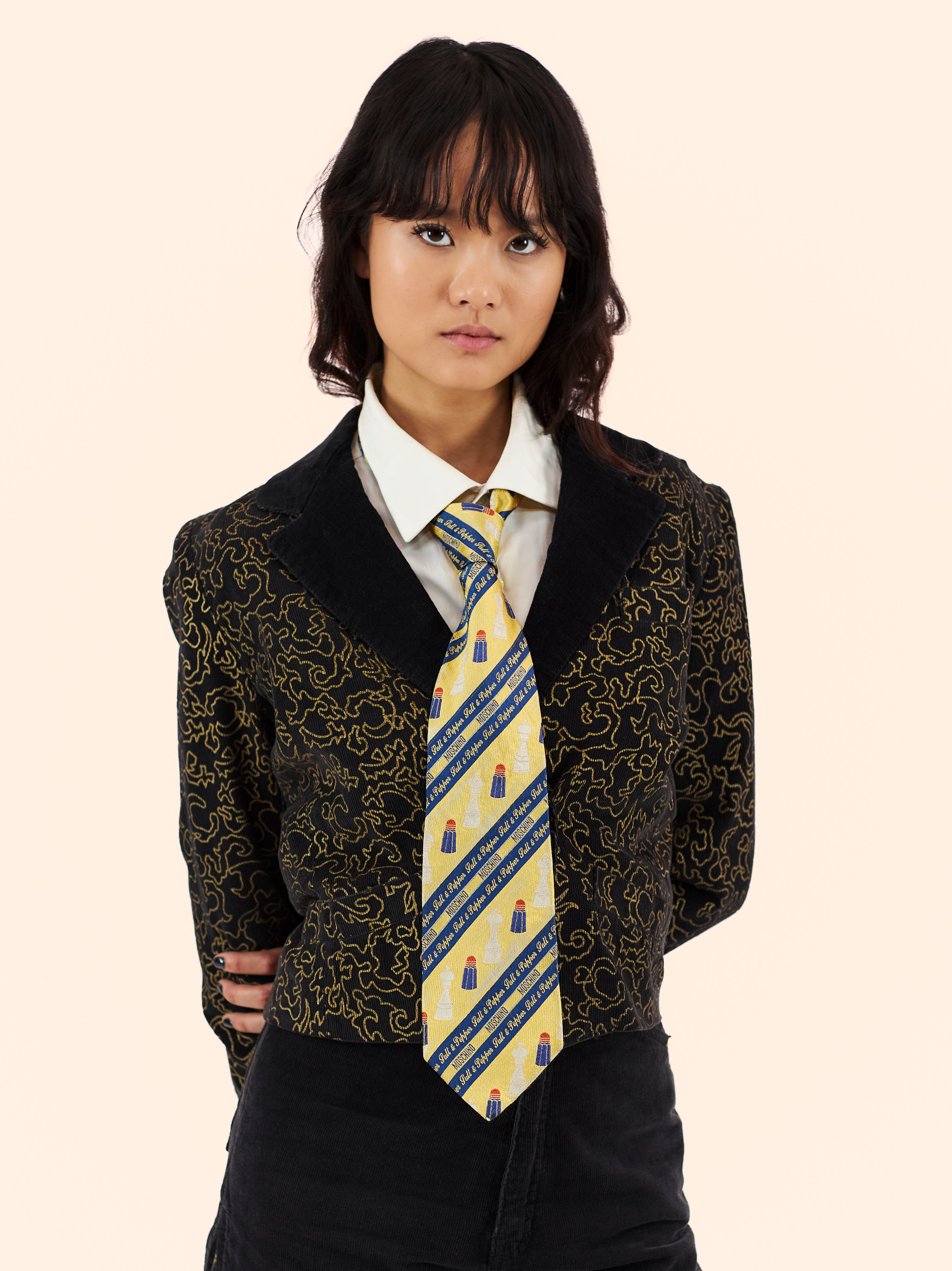 1960'S BIBA GOLD PATTERN BLOOMER SUIT