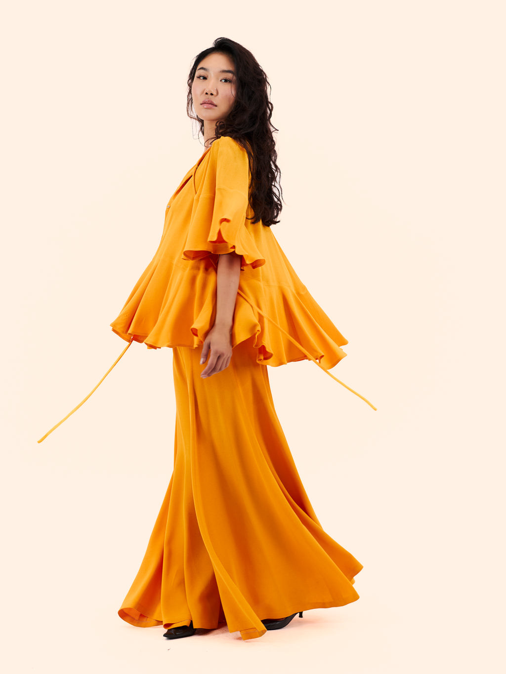 1973-75 BIBA SUNFLOWER CREPE ENSEMBLE