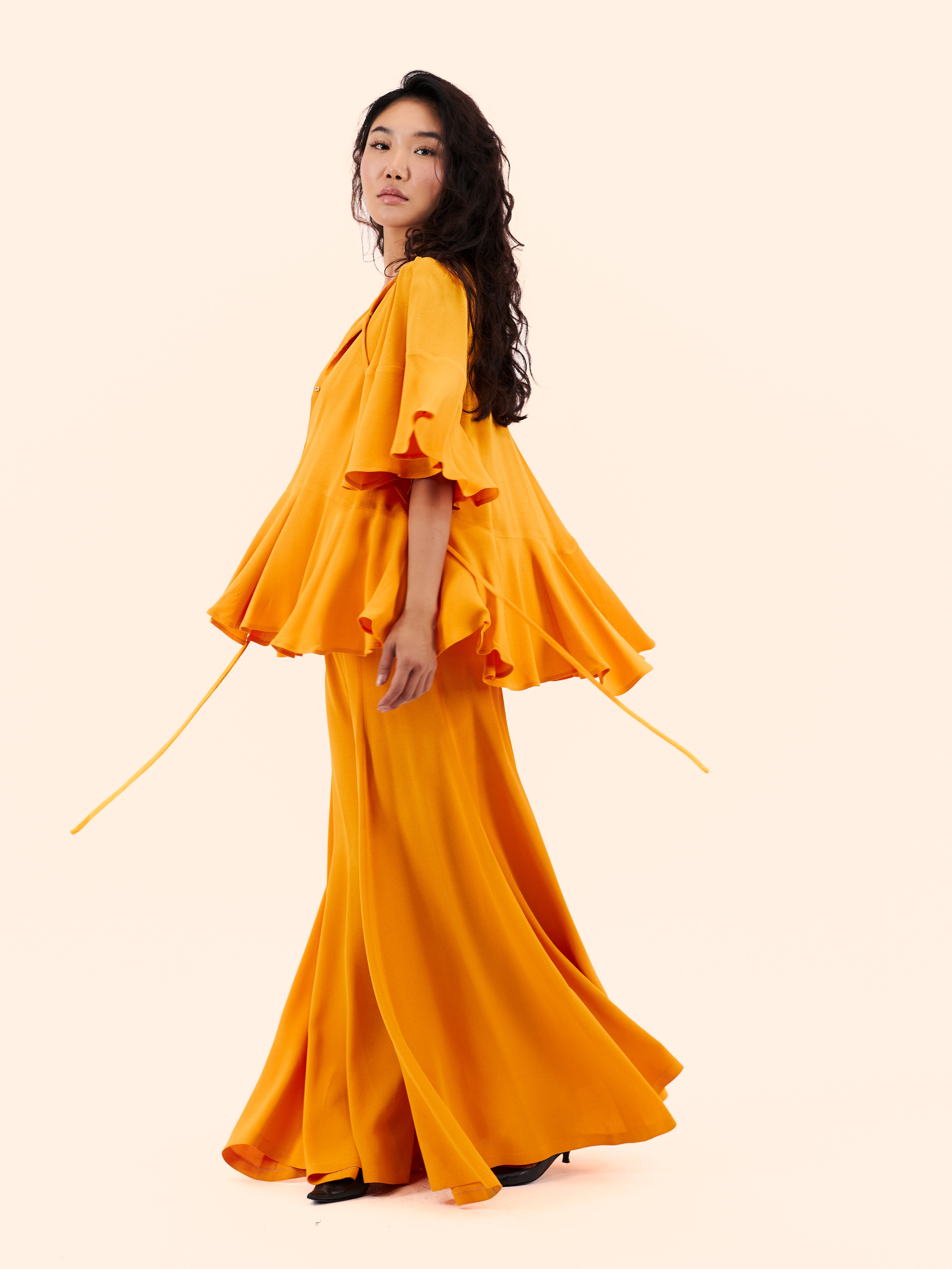 1973-75 BIBA SUNFLOWER CREPE ENSEMBLE