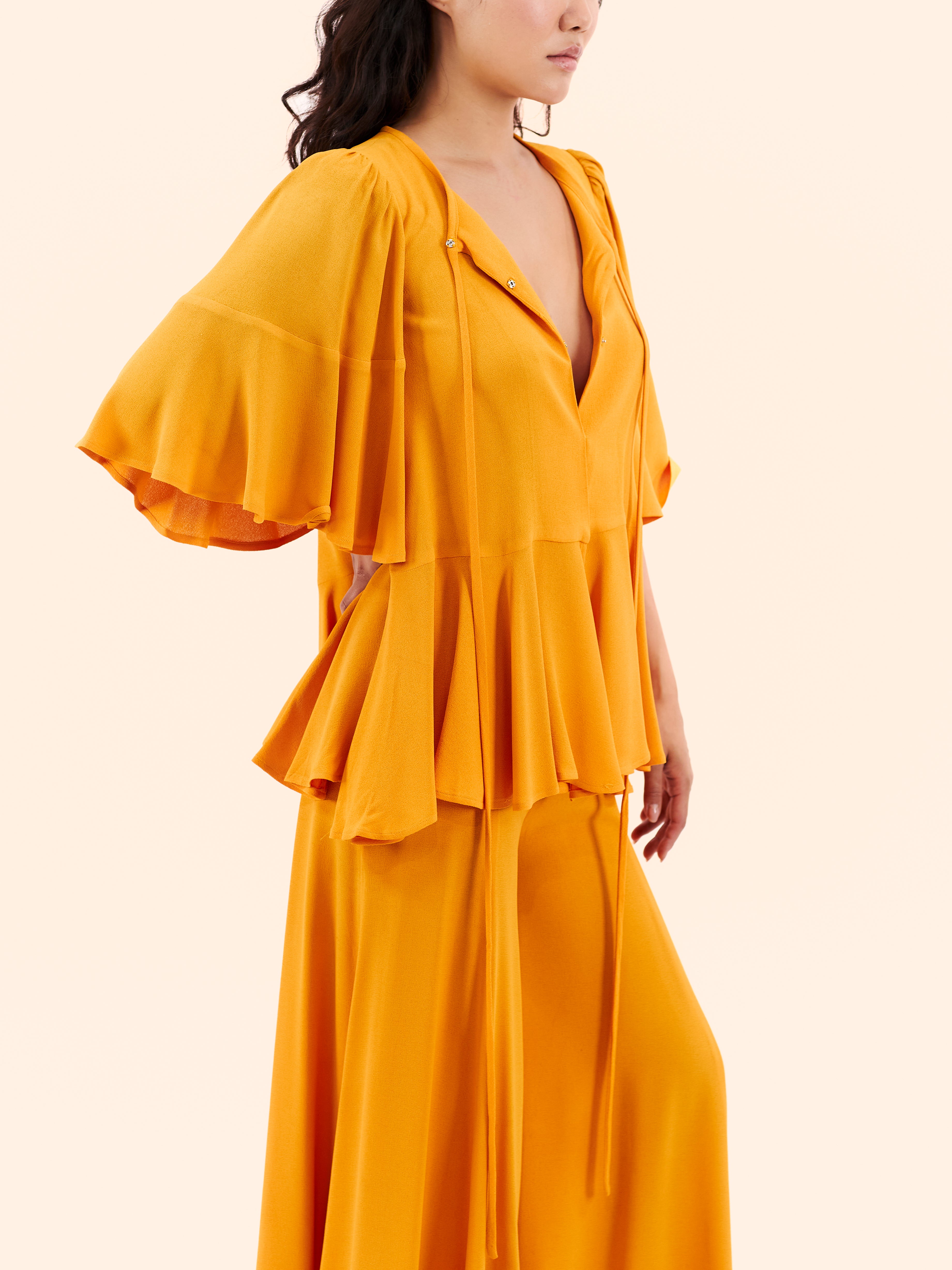 1973-75 BIBA SUNFLOWER CREPE ENSEMBLE