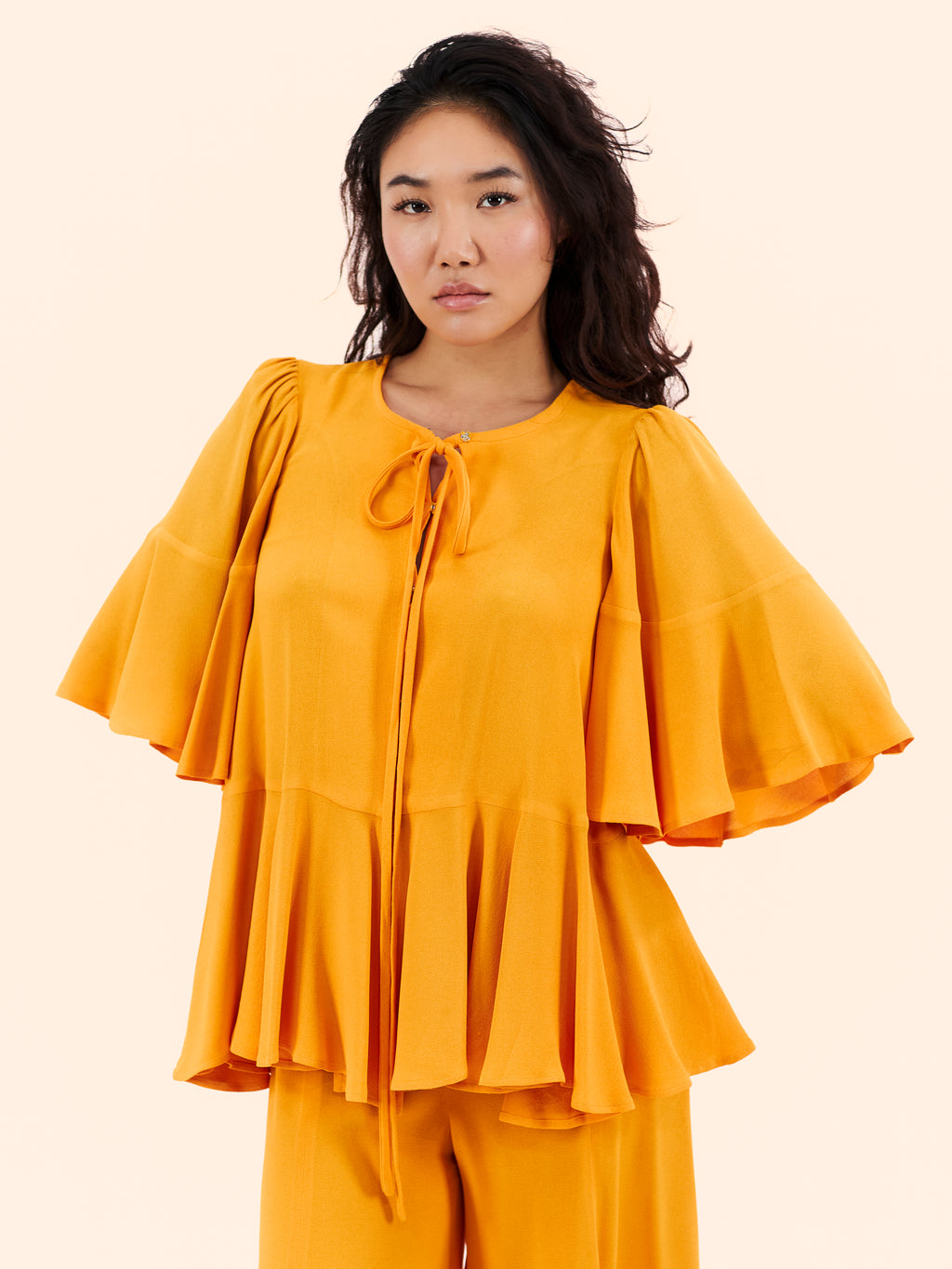 1973-75 BIBA SUNFLOWER CREPE ENSEMBLE
