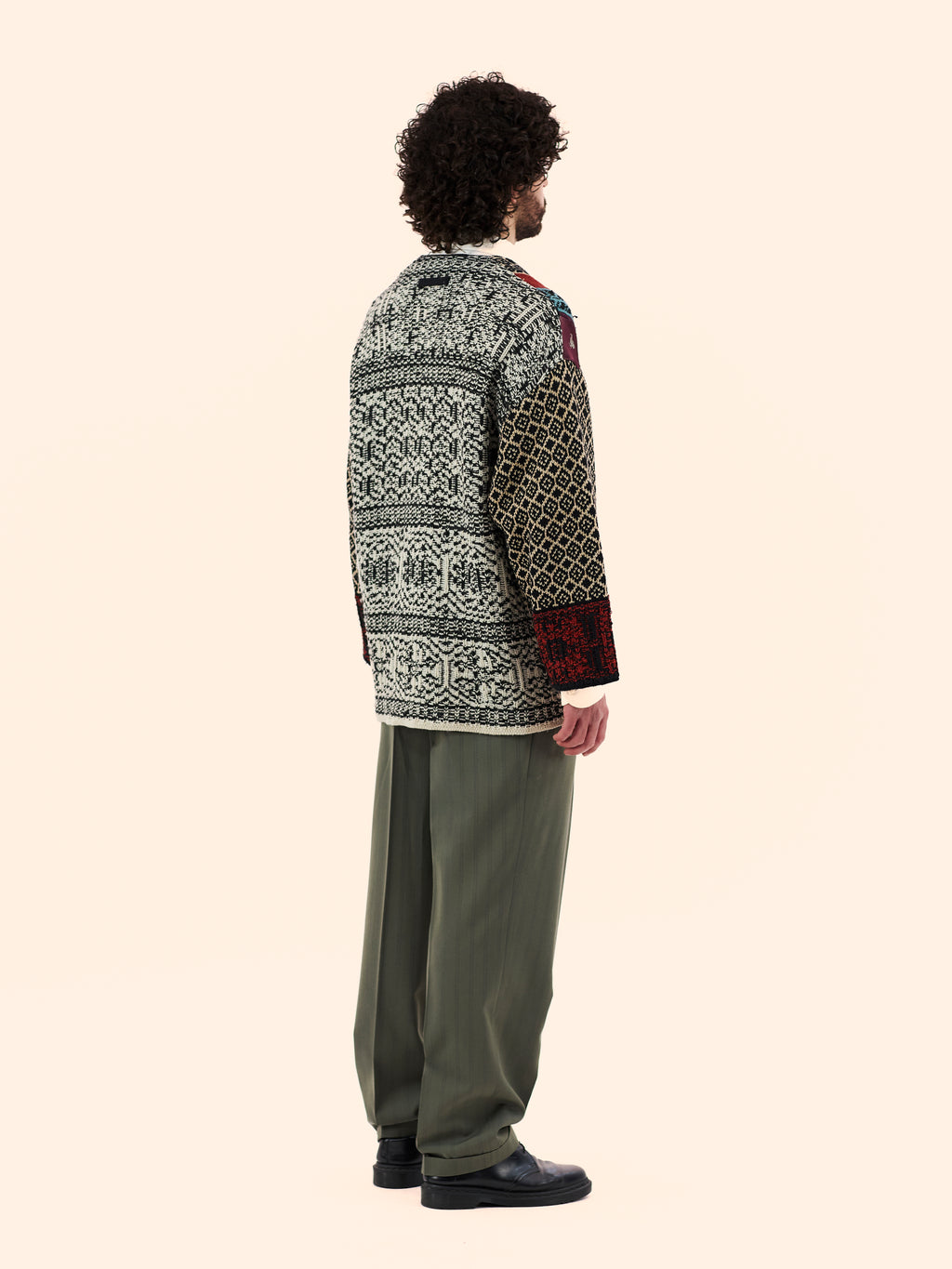 JEAN PAUL GAULTIER MAILLE AW94-95 'GRAND VOYAGE' KNITTED ZIP UP CARDIGAN