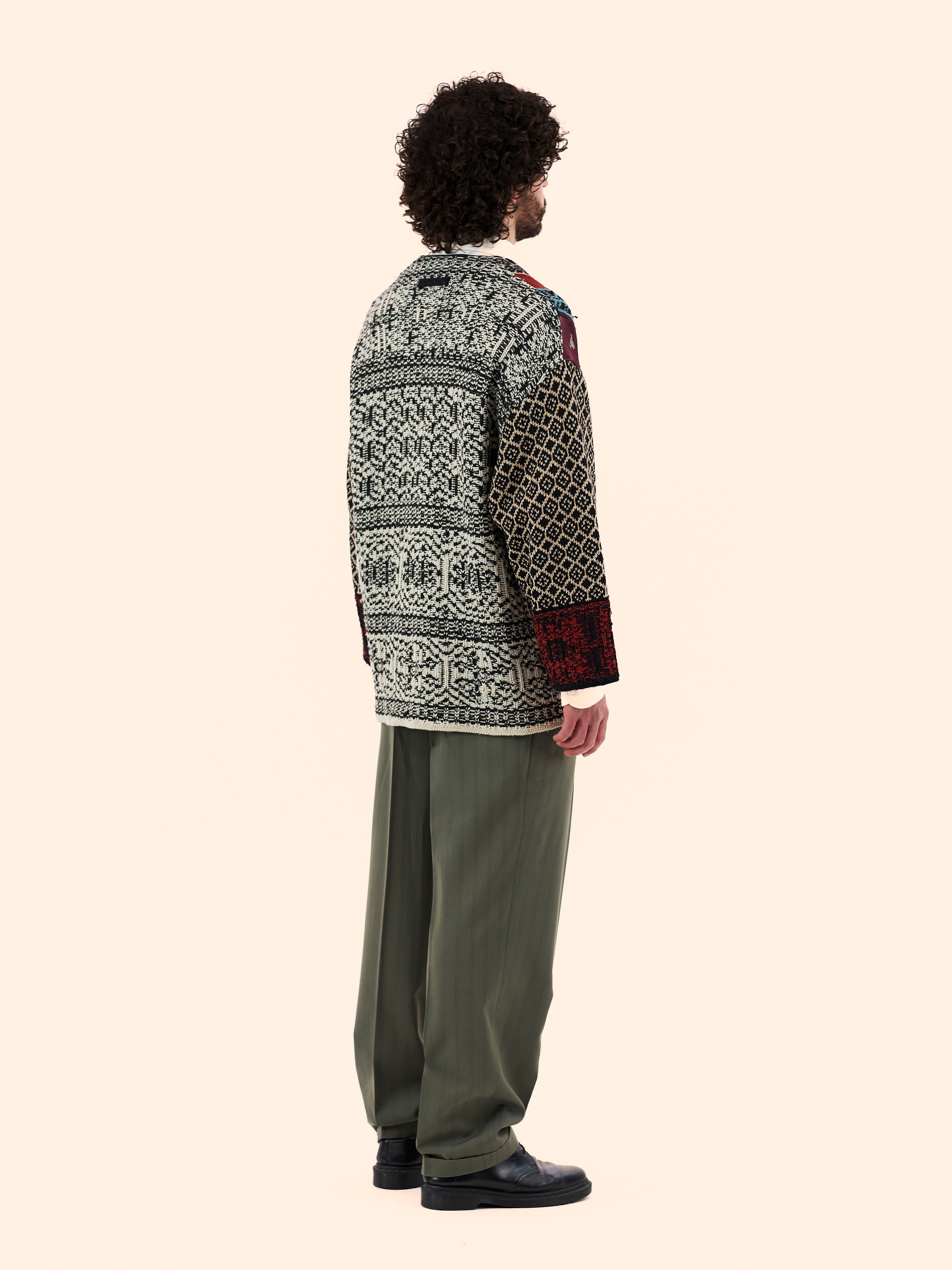 JEAN PAUL GAULTIER MAILLE AW94-95 'GRAND VOYAGE' KNITTED ZIP UP CARDIGAN