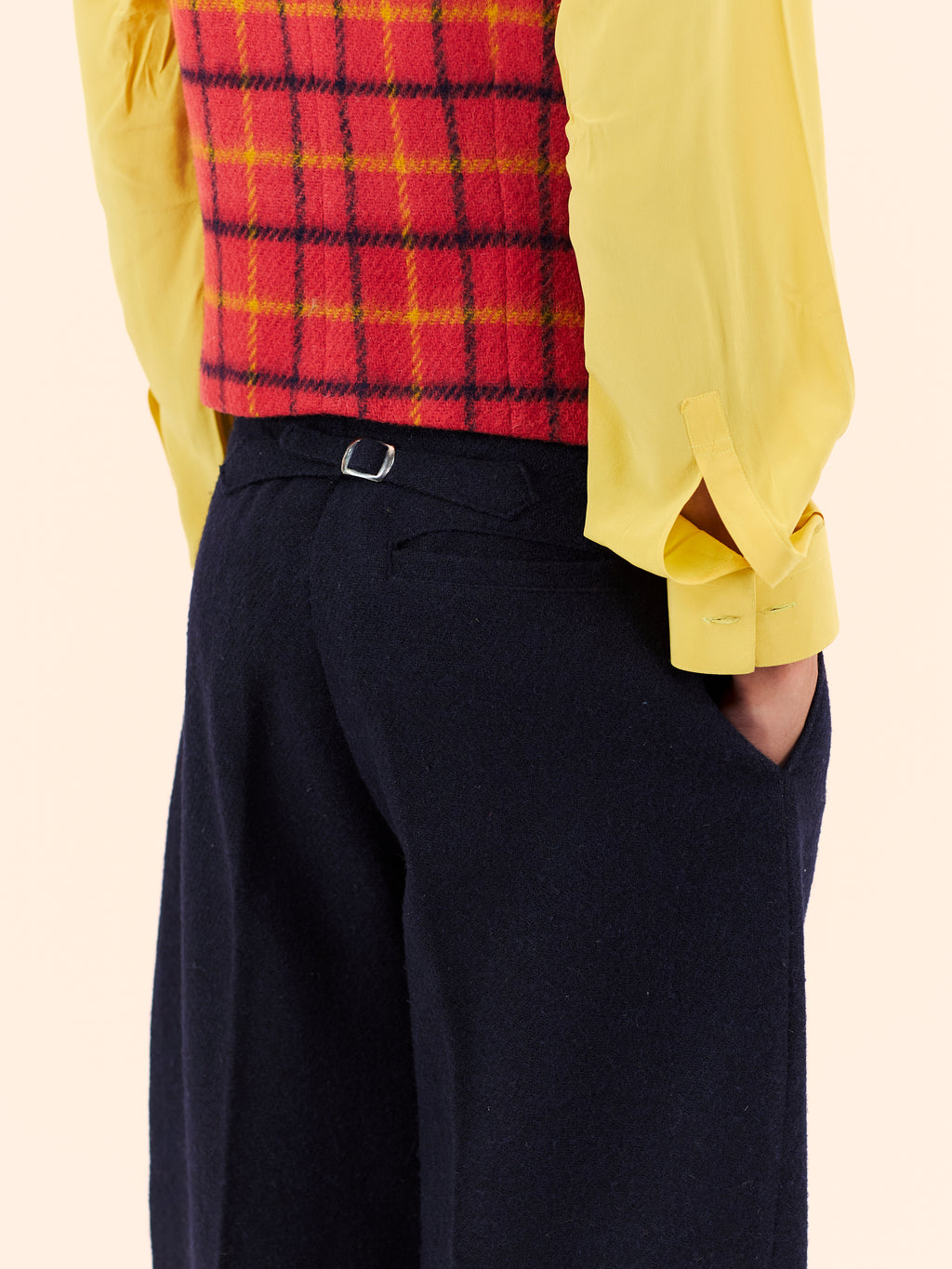 FW88-89 VIVIENNE WESTWOOD HARRIS TWEED NAVY TROUSER