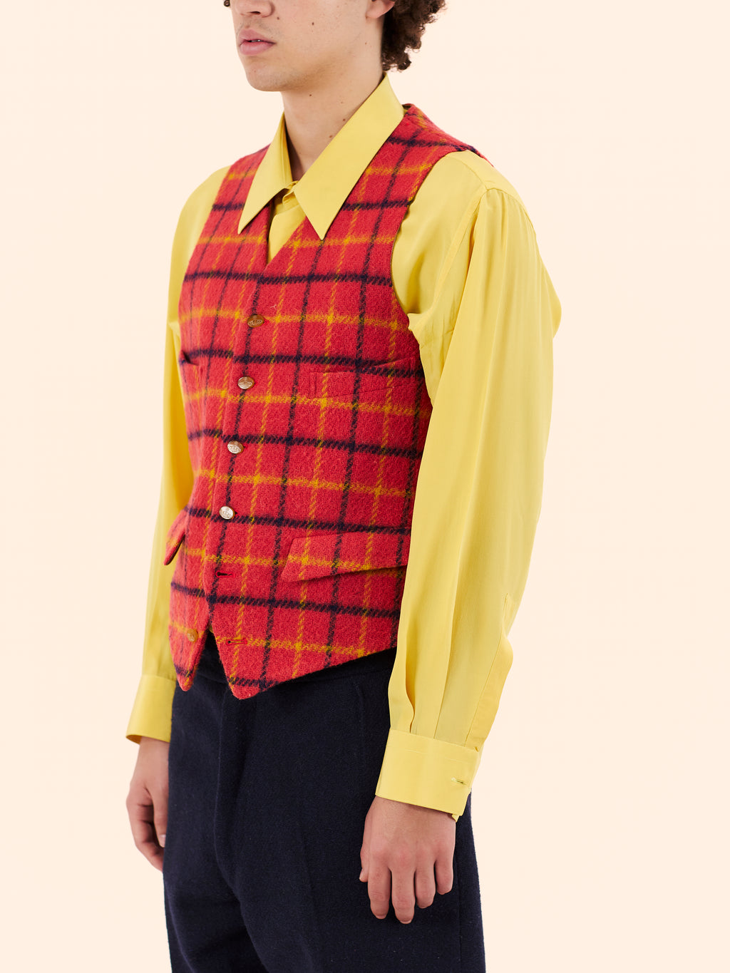 AW88 'TIME MACHINE' COLLECTION VIVIENNE WESTWOOD TARTAN TWEED WAISTCOAT