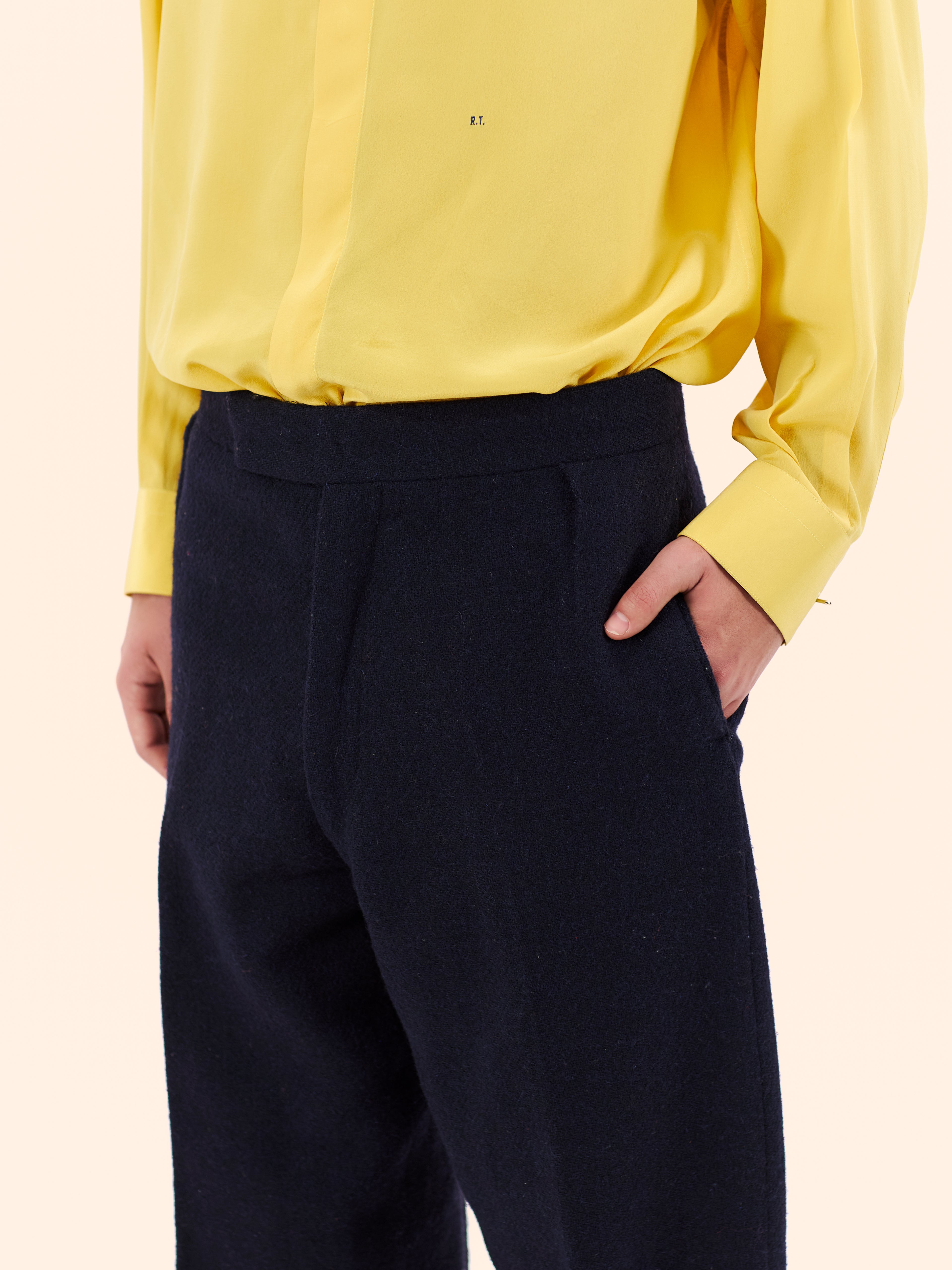 FW88-89 VIVIENNE WESTWOOD HARRIS TWEED NAVY TROUSER