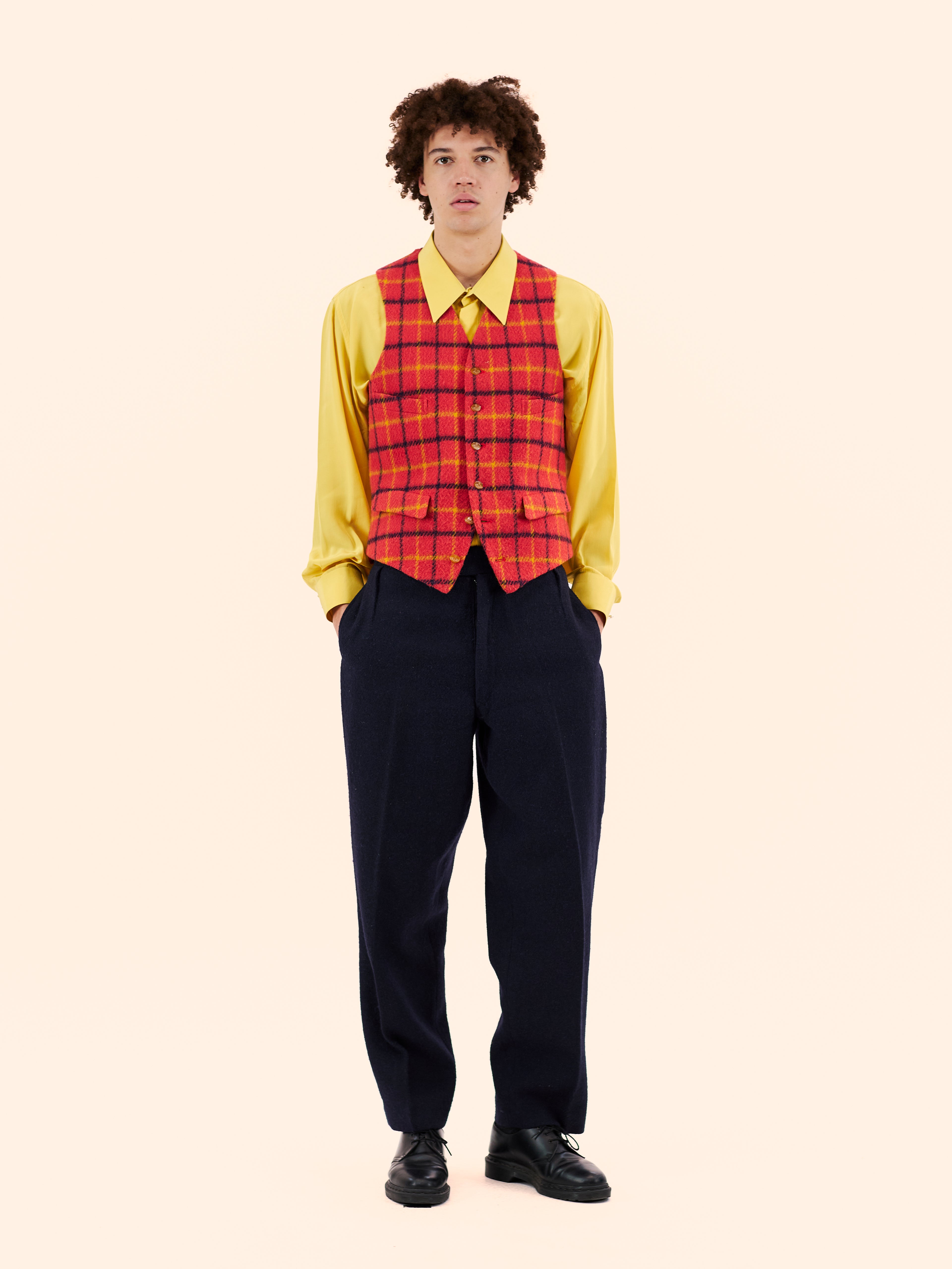 AW88 'TIME MACHINE' COLLECTION VIVIENNE WESTWOOD TARTAN TWEED WAISTCOAT